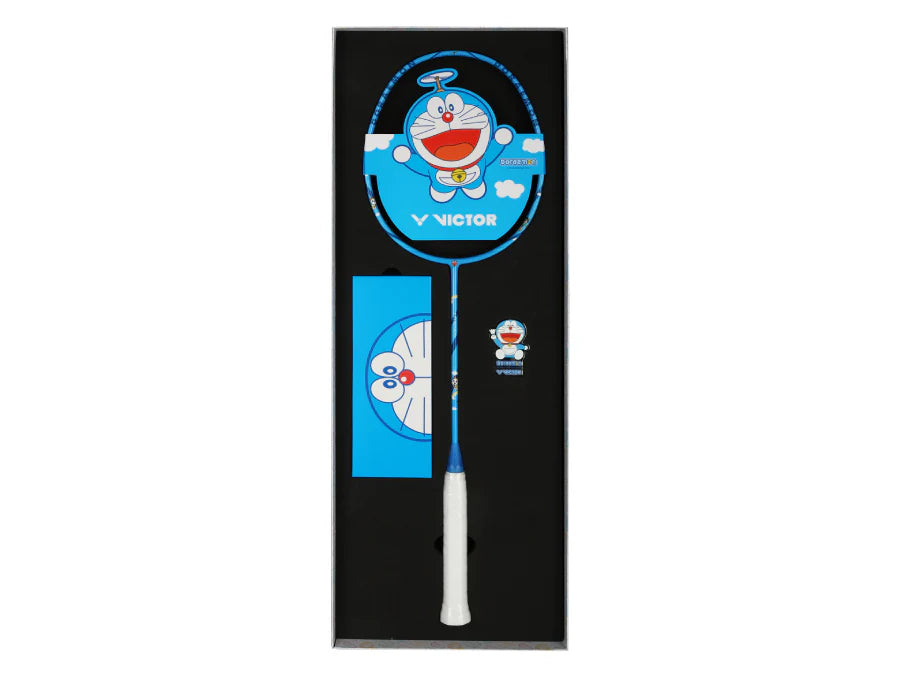 Victor x Doraemon Badminton Racket Set - Premium Gift Box for Kids & Adults - Perfect for Sports, Birthday Gifts & Anime Fans Collection