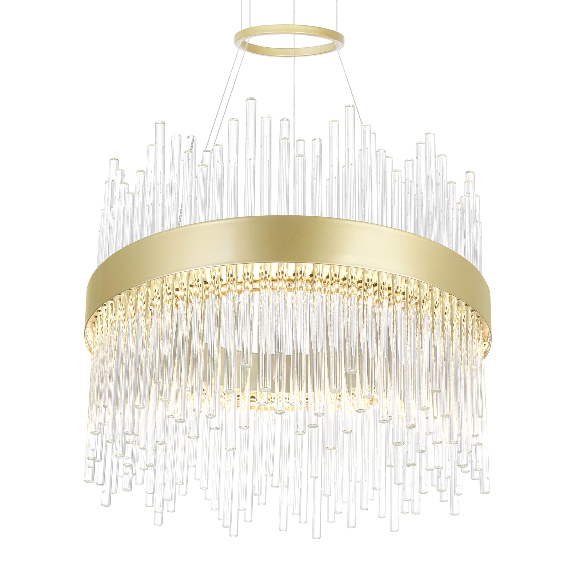 CWI Lighting Genevieve Transitional Metal LED Chandelier in Medallion Gold - Modern Ceiling Light Fixture for Dining Room, Living Room & Bedroom Decor