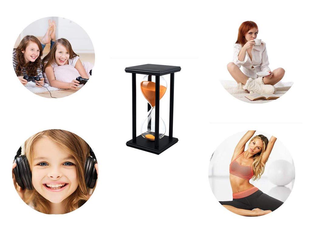 30-Minute Wooden Hourglass Sand Timer - Decorative Orange Sandglass for Home, Office, Restaurant & Party Decor | Perfect for Living Room, Bedroom, Desk, Closet & Christmas Festivals | Stress Relief, Meditation & Time Management Tool
