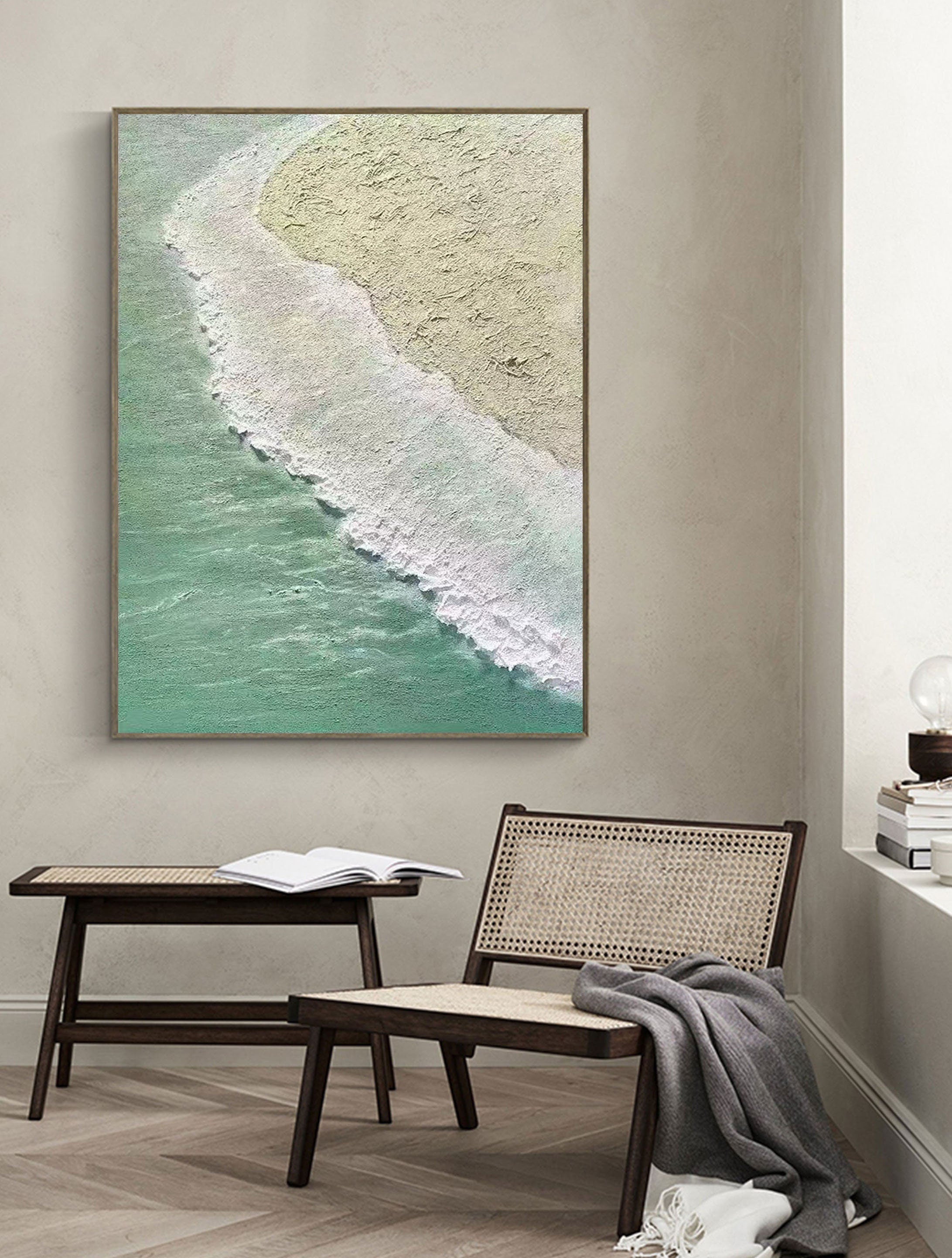 Ocean and Sky Painting #OS 037 - Handmade Canvas Wall Art for Home & Office Decor - Perfect for Living Room, Bedroom, or Office Wall Decor