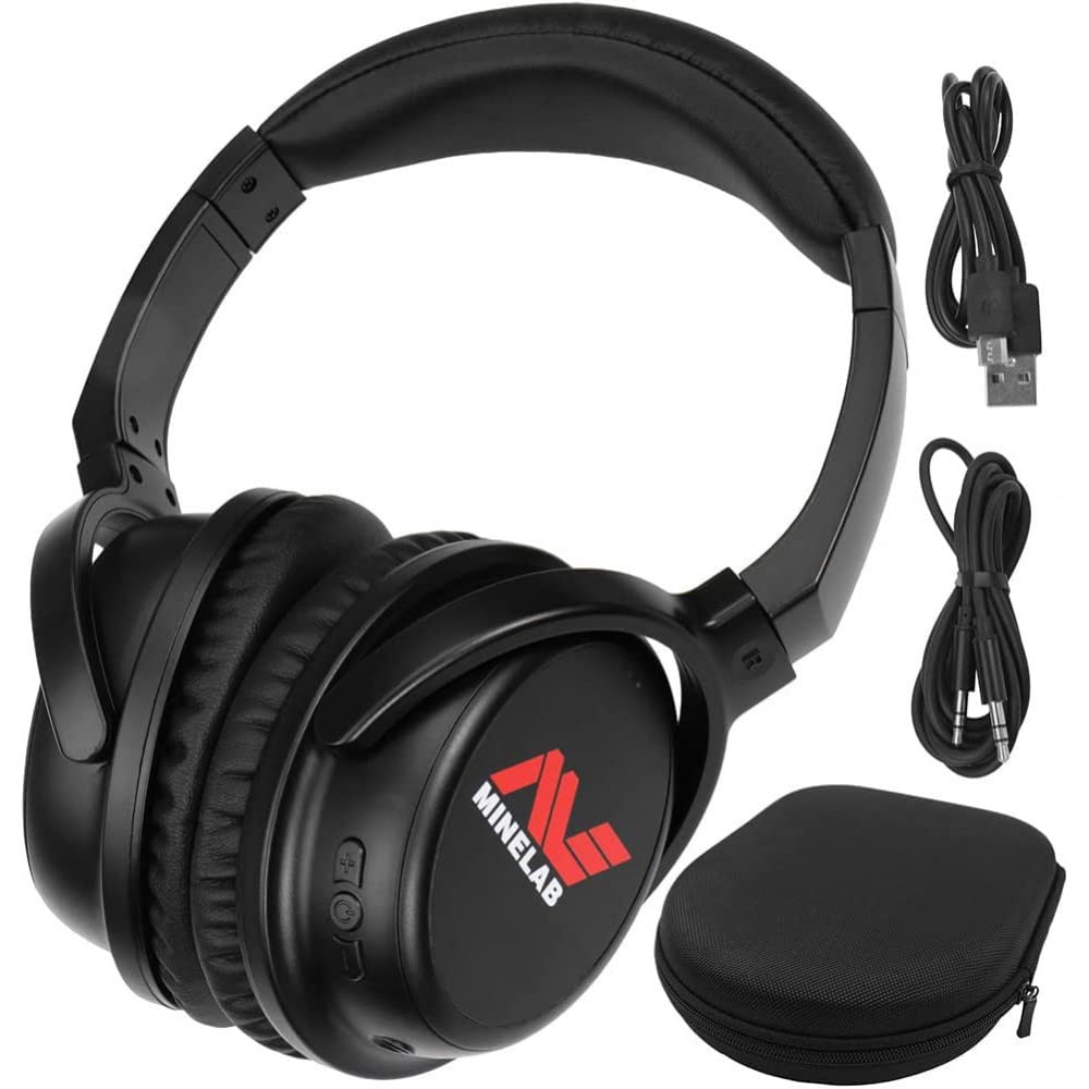 MINELAB ML80 Wireless Bluetooth Headphones for EQUINOX & VANQUISH Metal Detectors - Over-Ear Noise Cancelling Headset with Case, Charger & Aux Cable - Perfect for Metal Detecting, Outdoor Adventures & Treasure Hunting