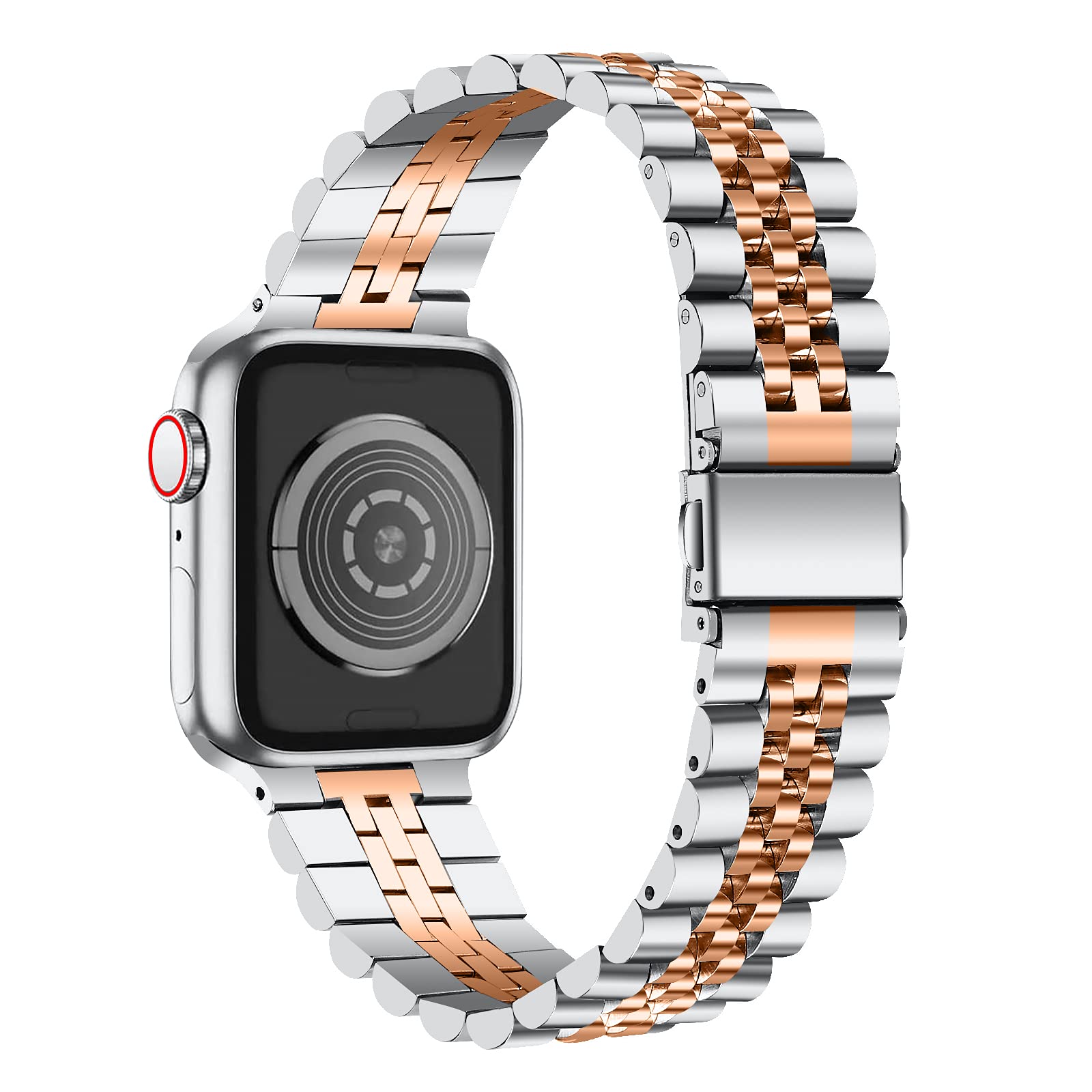 WIGERLON Stainless Steel Apple Watch Band for Men & Women - Compatible with Apple Watch 38mm 40mm 42mm 44mm 49mm - Metal iWatch Band for Series 8/7/6/5/4/3/2/1/SE - Perfect for Workouts, Office & Everyday Wear
