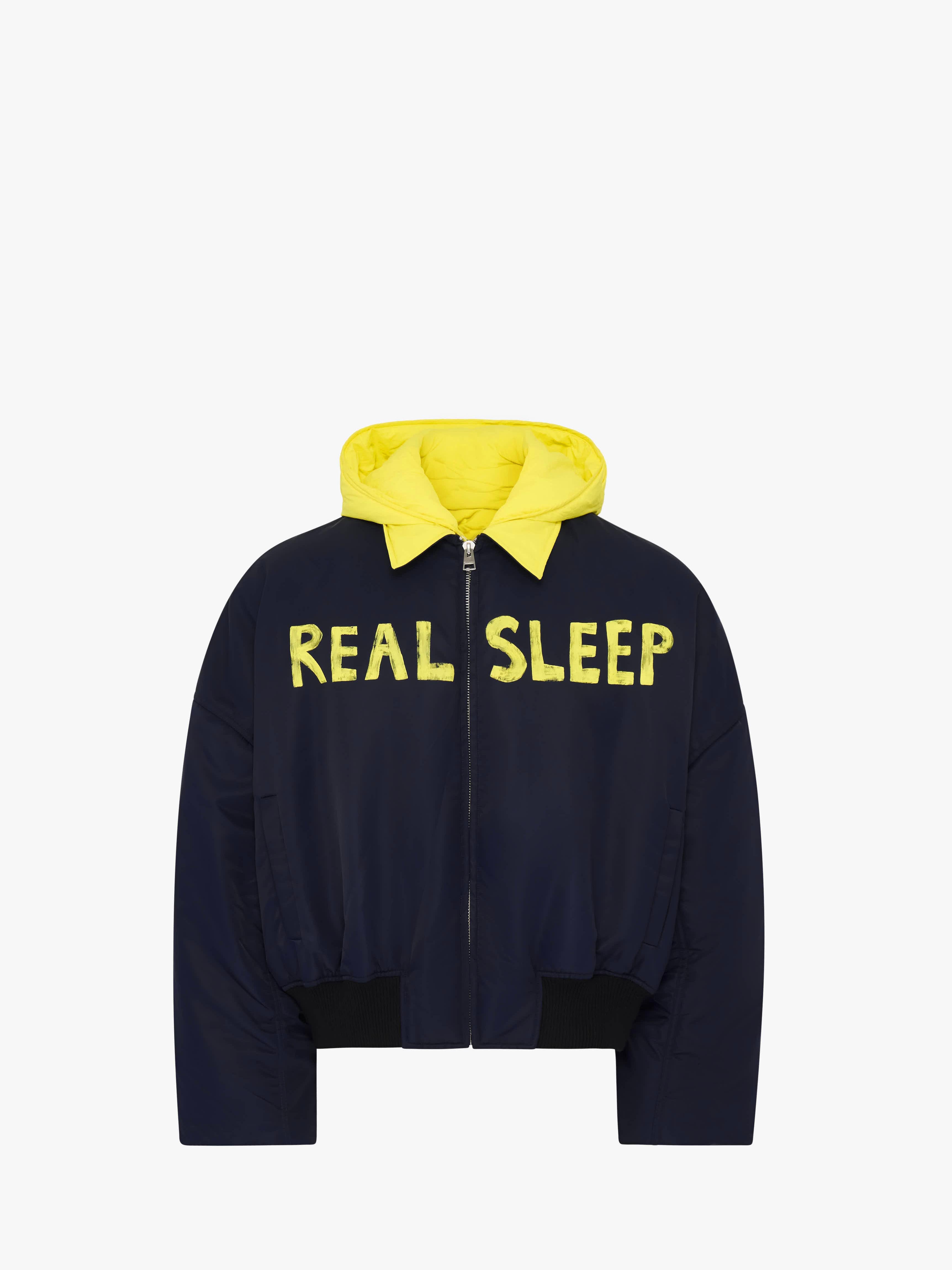 CL REAL SLEEP Bomber Jacket for Men & Women - Navy/Yellow (JK0352PG1696) | Stylish Lightweight Windbreaker for Streetwear, Travel & Outdoor Activities