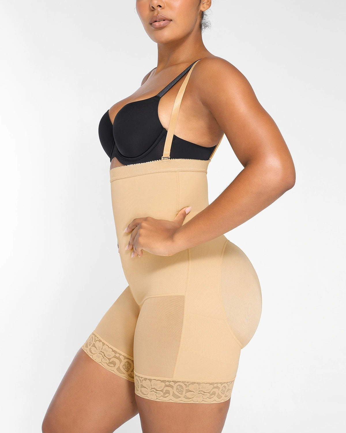 AirSlim® Plus Curve Side Zipper Shorts for Women - High Waist Slimming Workout Running Yoga Shorts with Pockets - Perfect for Gym, Jogging & Lounge Wear