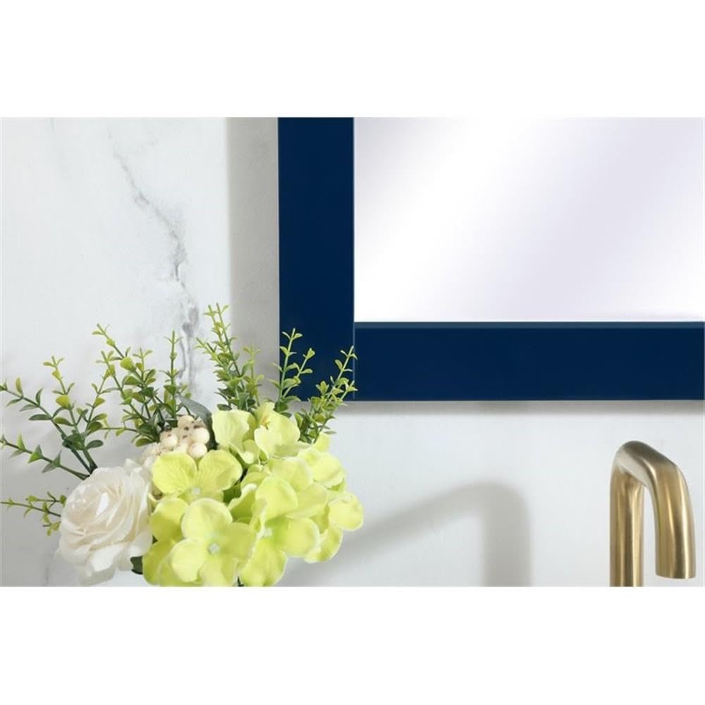 Elegant Blue Vanity Mirror 18x32 - MDF & Metal for Bathroom Decor