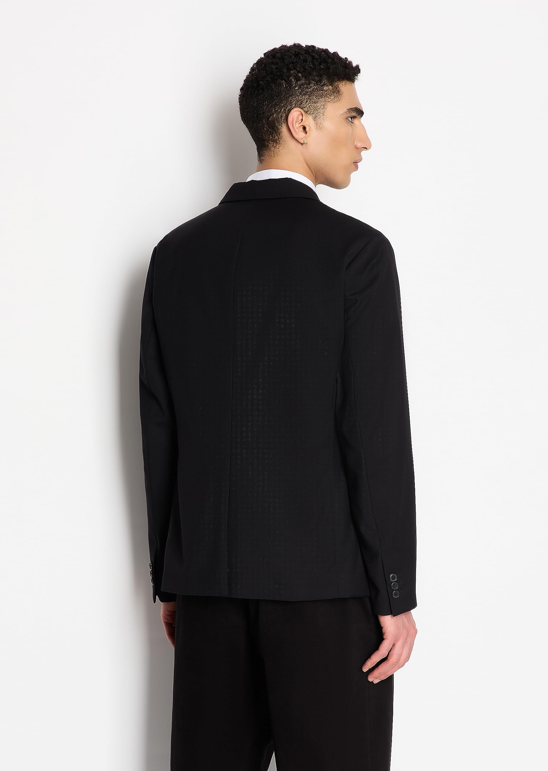 Armani Exchange Men's Slim Fit Blazer Jacket with Satin Tape Trim - Formal & Business Attire for Office, Weddings & Special Events