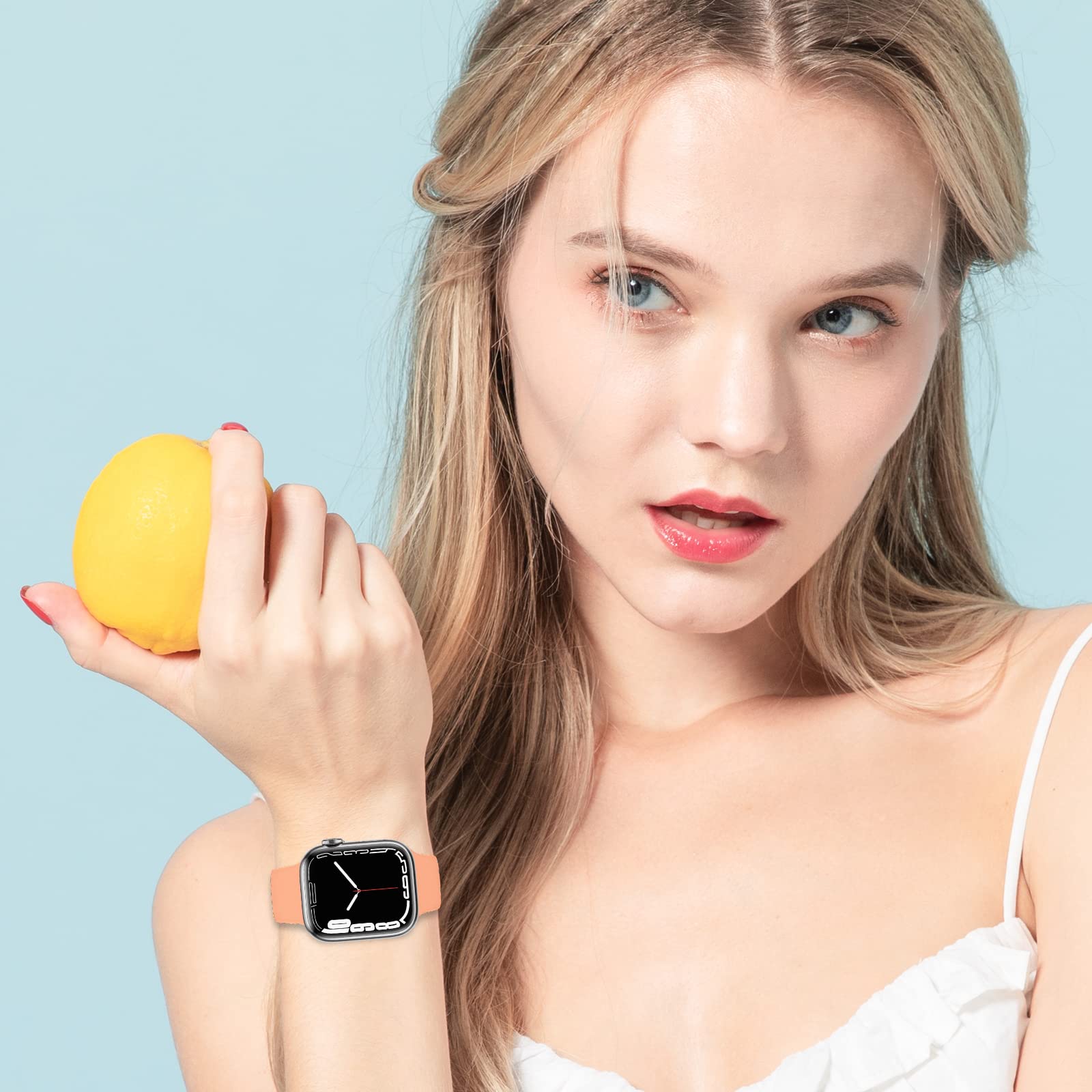 Premium Soft Silicone Sport Replacement Bands for Apple Watch 38mm 40mm 41mm 42mm 44mm 45mm 49mm - Compatible with iWatch Ultra 2/Ultra/SE/Series 9/8/7/6/5/4/3/2/1 - Durable Strap for Women & Men - Perfect for Workouts, Running & Daily Wear
