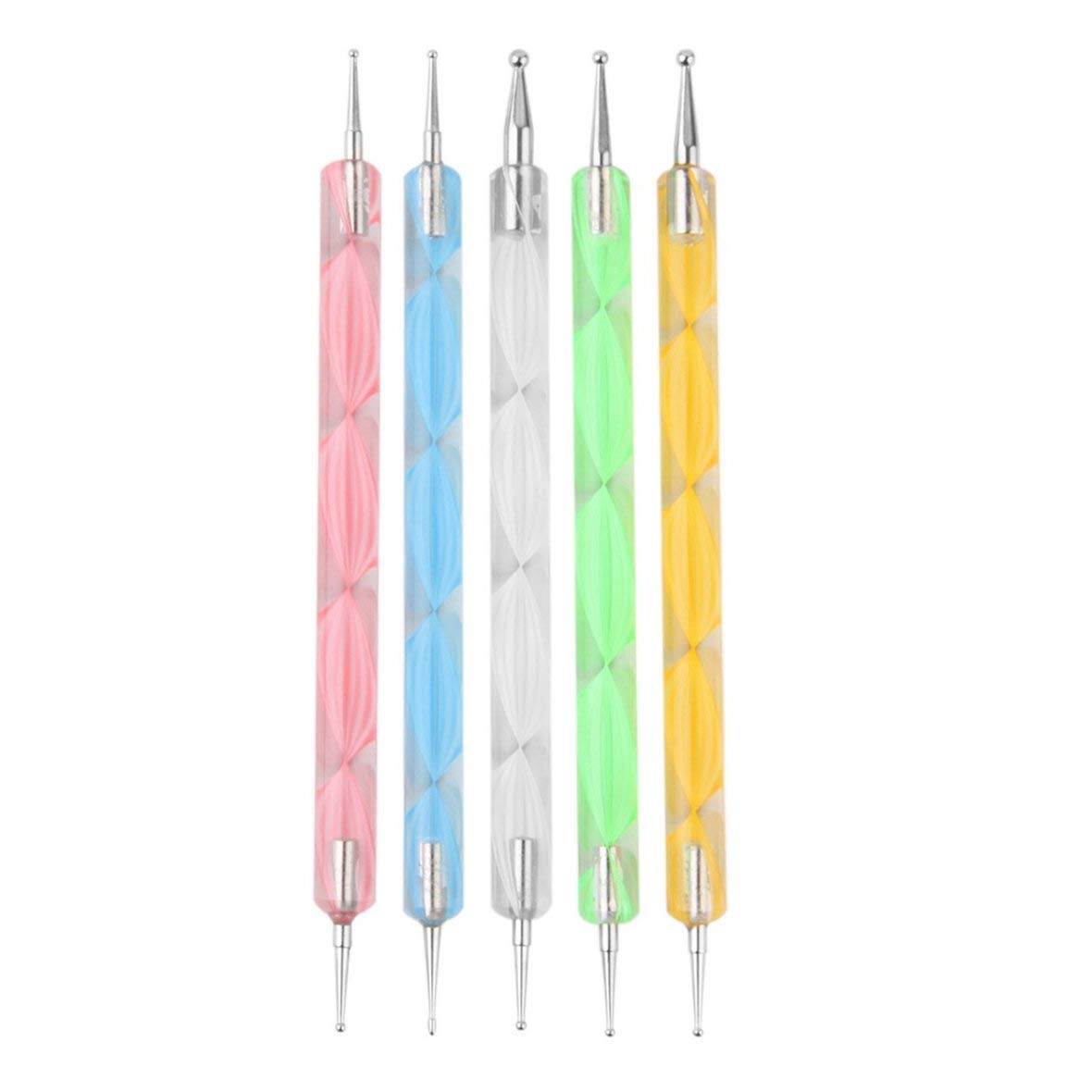 5-Piece Dual-Ended Nail Dotting Pen Set - Professional Nail Art Dotting Tools for Polish Painting & Design - Perfect for DIY Manicures, Salon Nail Art, and Creative Nail Designs