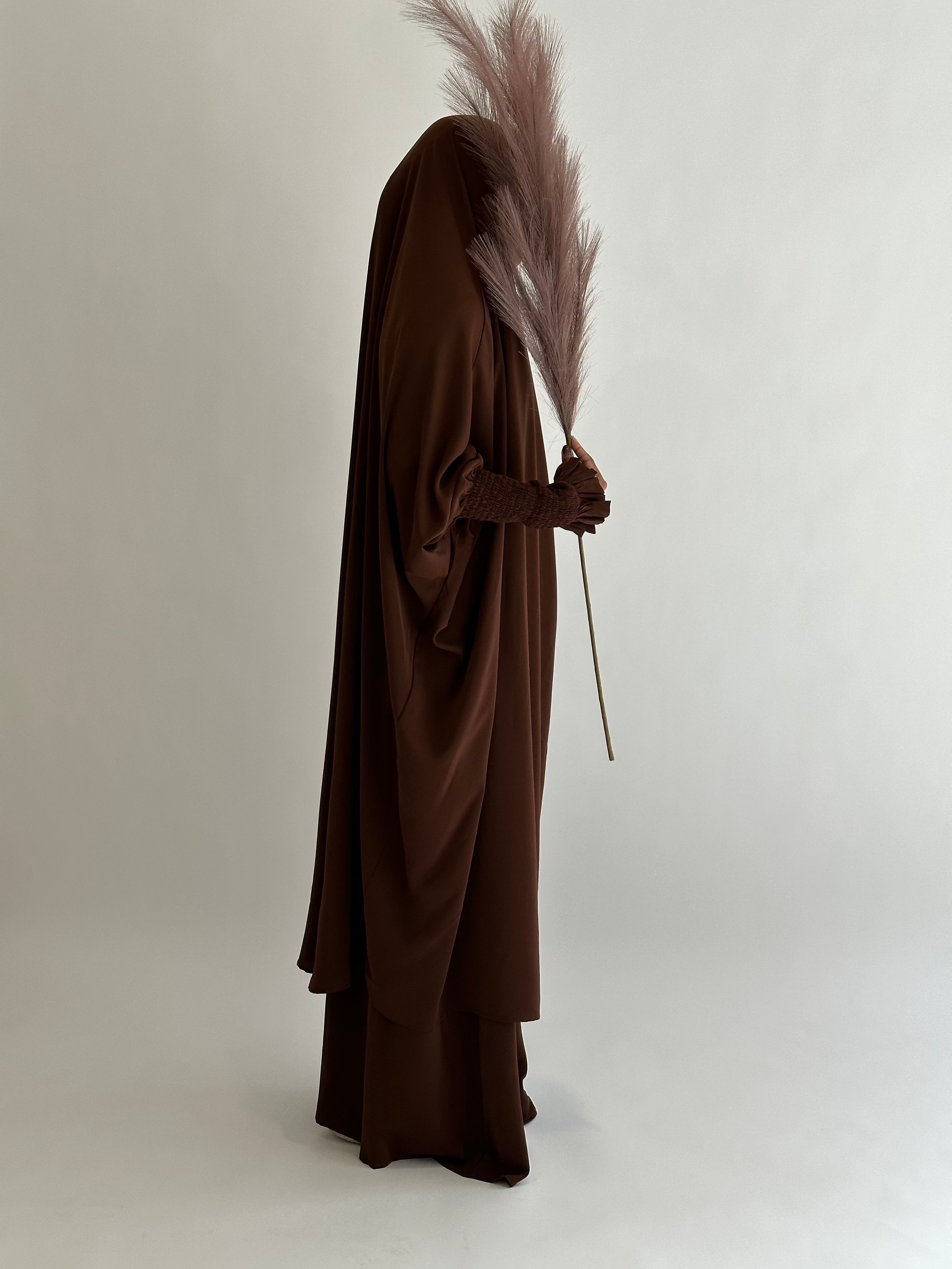 Medina 2-Piece Jilbab Set - Premium Brown Muslim Prayer Dress for Women | Perfect for Islamic Prayer, Mosque, and Modest Fashion