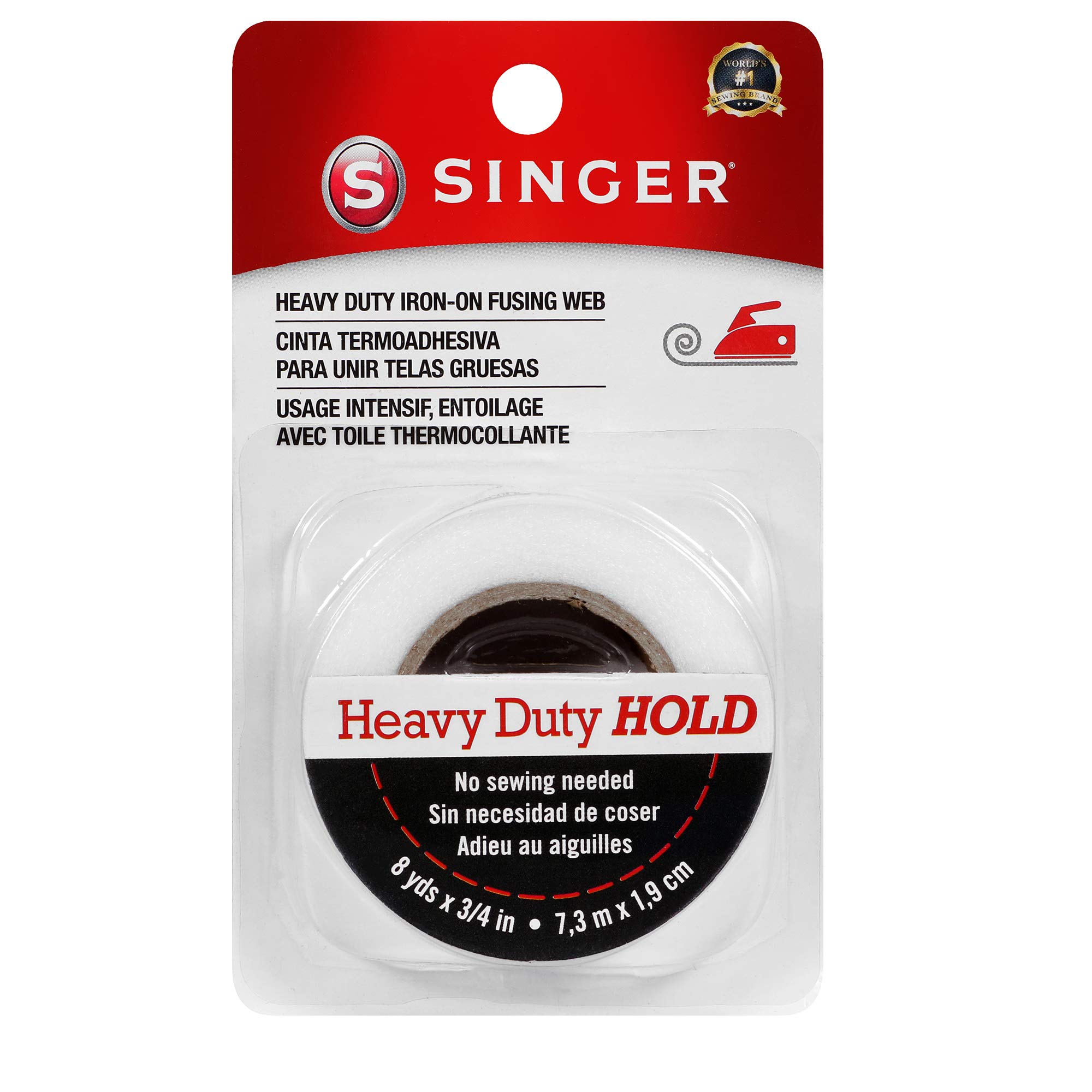 SINGER 00240 Heavy Duty Iron-On Fusing Web - Strong Fabric Adhesive for Sewing, Quilting & DIY Crafts - Perfect for Hemming, Applique & Clothing Repairs