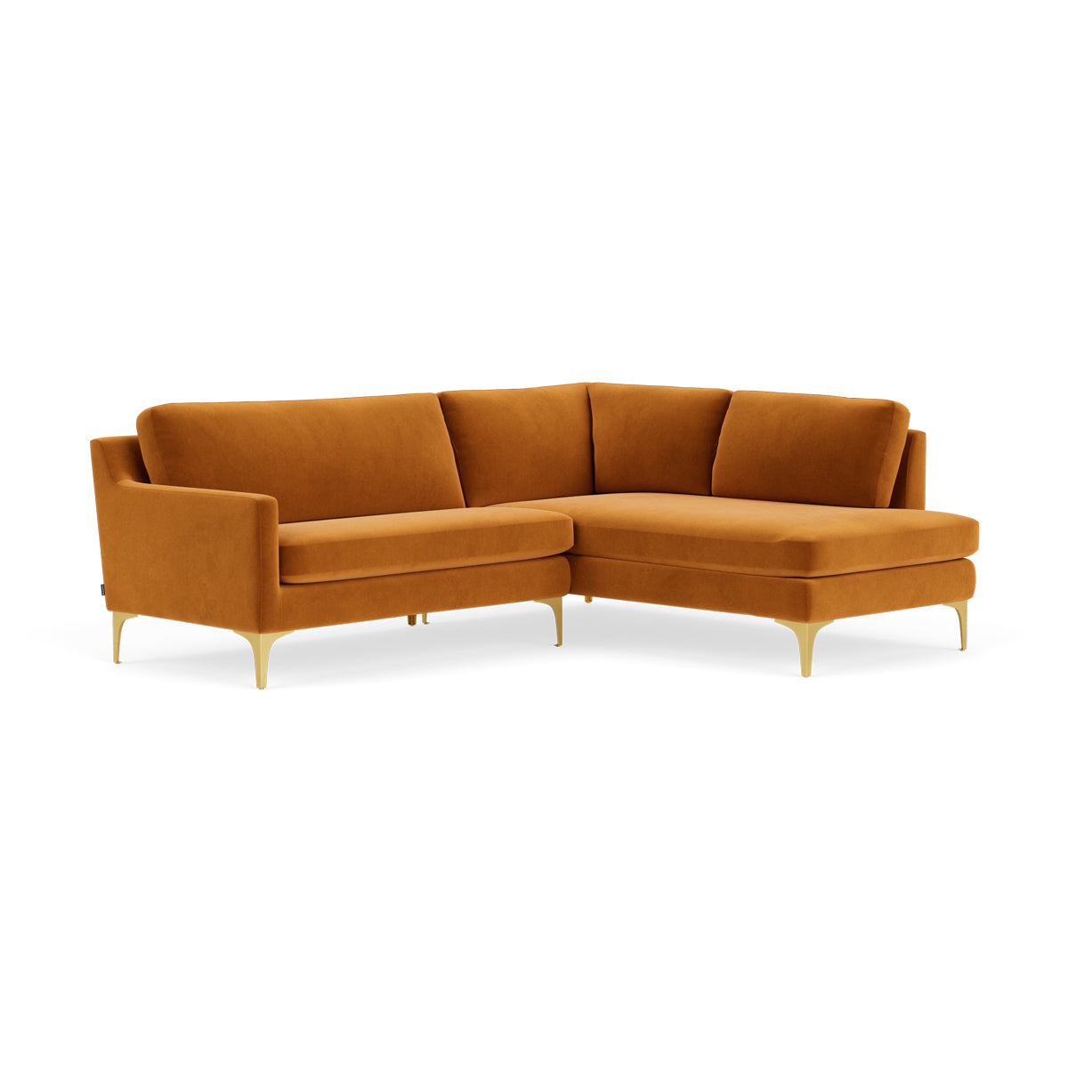 Luxury Velvet Right Corner Sofa - Modern Sectional Couch for Living Room, Small Space & Apartment | Comfortable & Stylish Home Decor