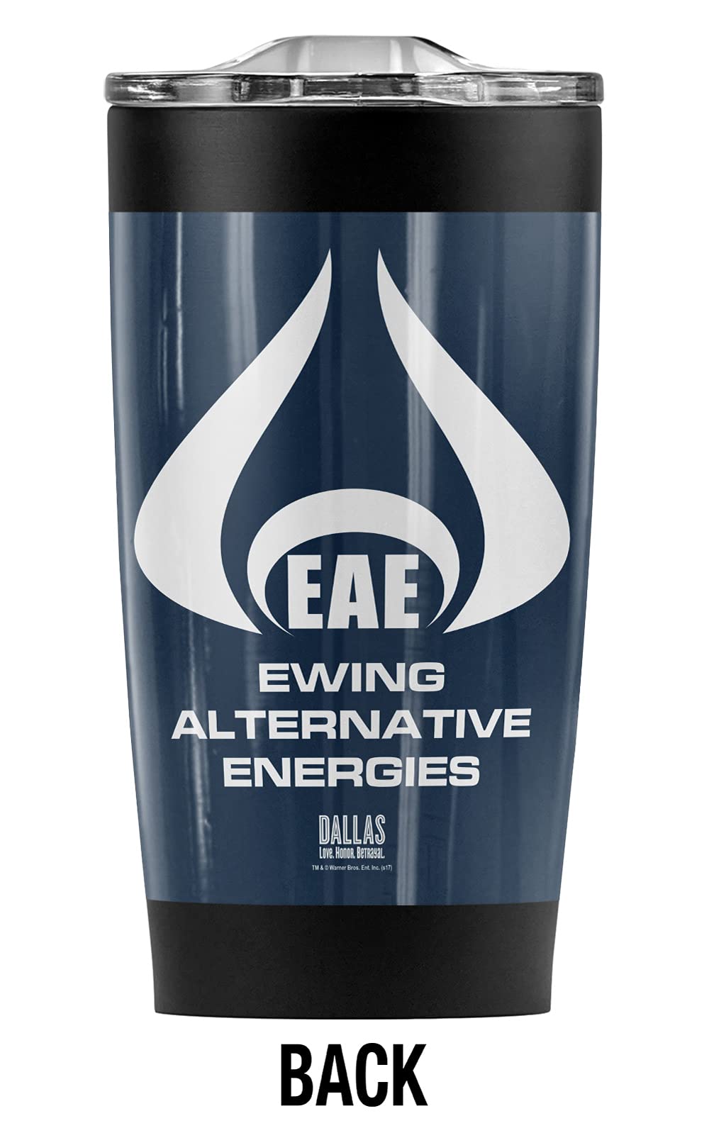Logovision Dallas TV Series Ewing Stainless Steel Tumbler 20oz - Vacuum Insulated Double Wall Coffee Travel Mug with Leakproof Sliding Lid | Keeps Hot & Cold Beverages for Hours | Perfect for Office, Commuting, Camping and Outdoor Activities