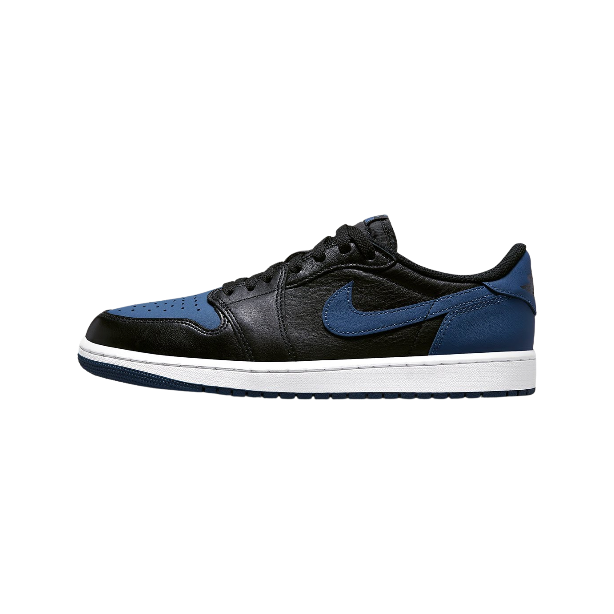 Air Jordan 1 Low OG Sneakers - Mystic Navy, Black & White Colorway - Men's Basketball Shoes for Casual Wear & Street Style