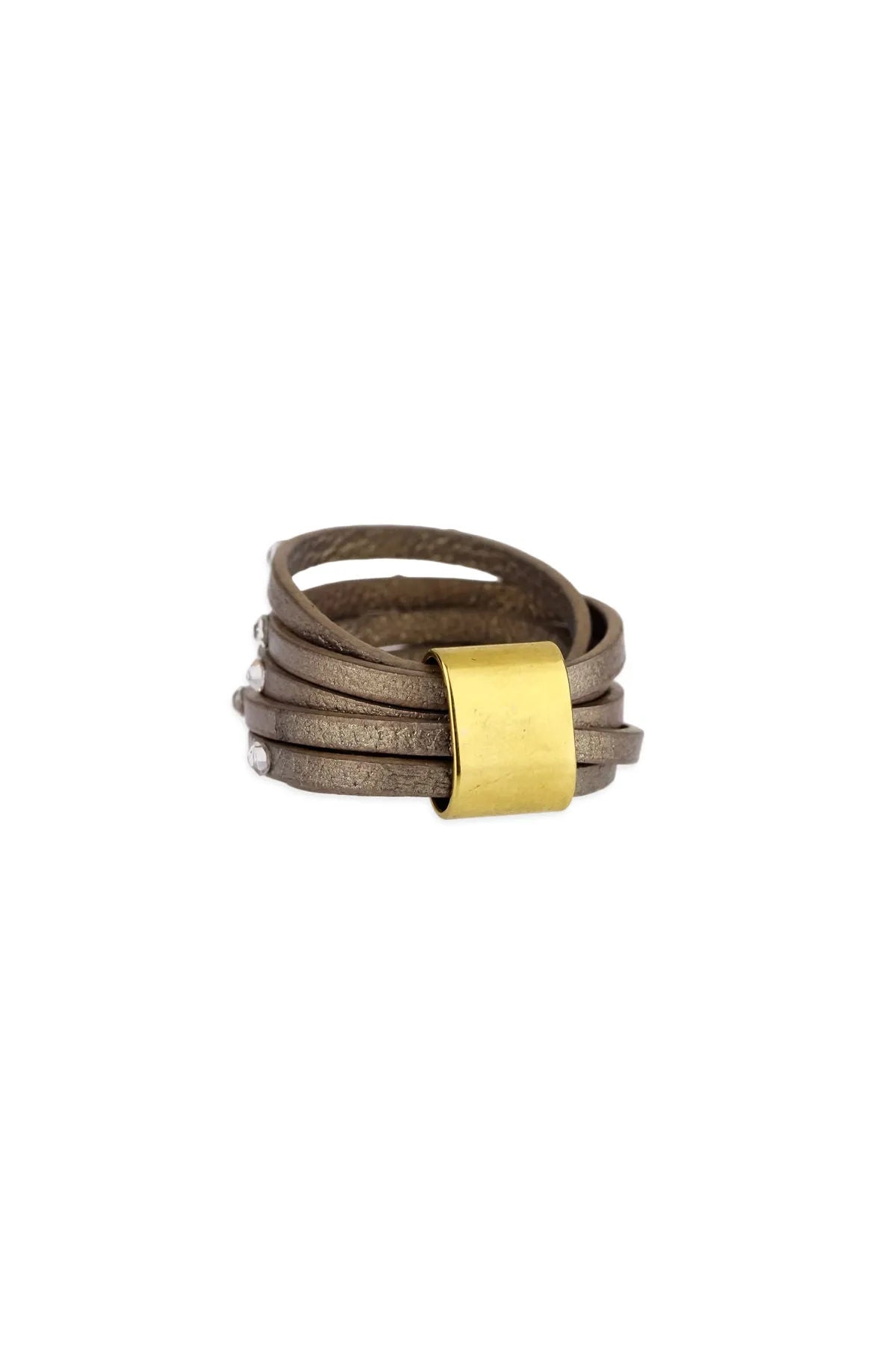 Genuine Leather Crystal Ring for Women - Elegant Fashion Jewelry Gift for Party, Wedding & Everyday Wear