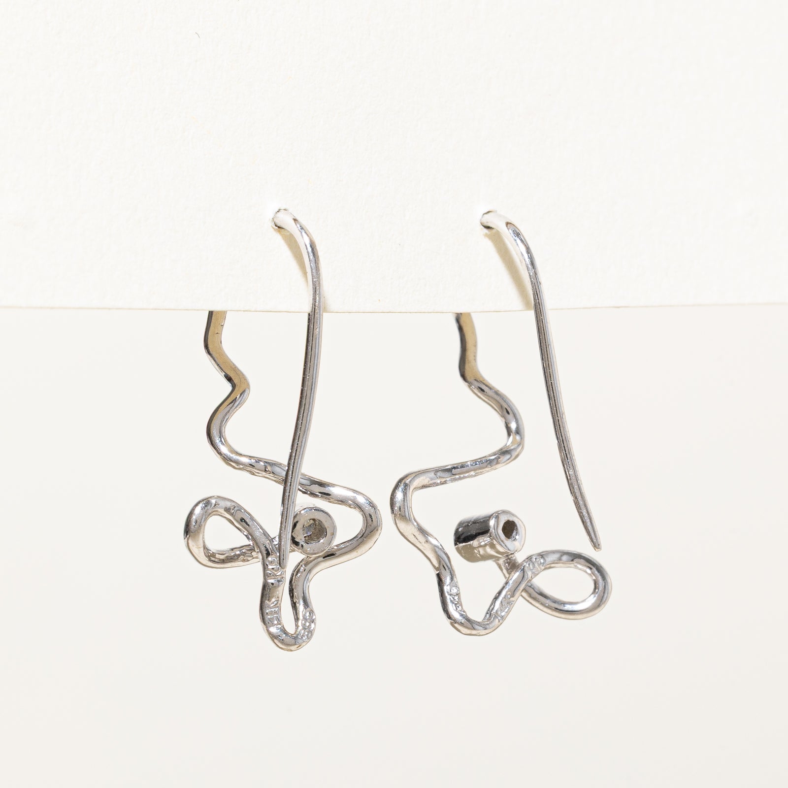 14K Gold Diamond Abstract Drop Earrings - 0.03ctw Dainty Elegant Jewelry for Women | Perfect for Weddings, Parties & Special Occasions