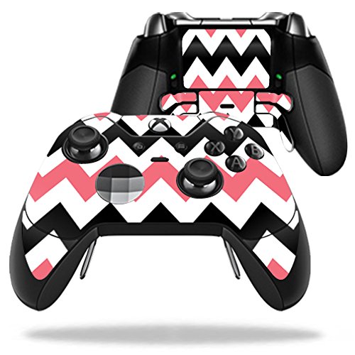 MightySkins Vinyl Wrap Cover for Microsoft Xbox One Elite Controller - Black Pink Chevron Design | Protective & Durable Skin | Easy to Apply & Remove | Made in USA | Perfect for Gaming, Customization & Controller Protection