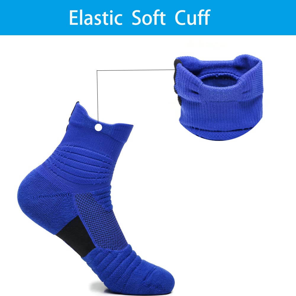 Elite Basketball Socks - Compression Cushion Crew Socks for Men & Women - Thick Athletic Socks for Basketball, Cycling & Sports - Perfect for Training, Games & Workouts