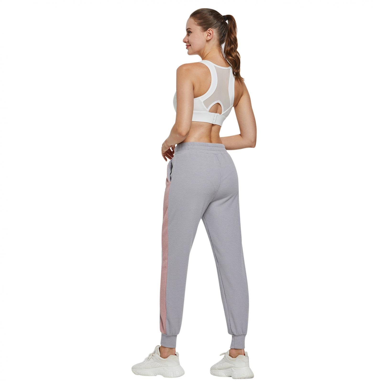 IGETELY Women's Large Petite Breathable Cotton Sweatpants - Straight Leg Casual Trousers with Pockets for Workout & Jogging | Gray | Perfect for Yoga, Gym, Running and Lounge Wear