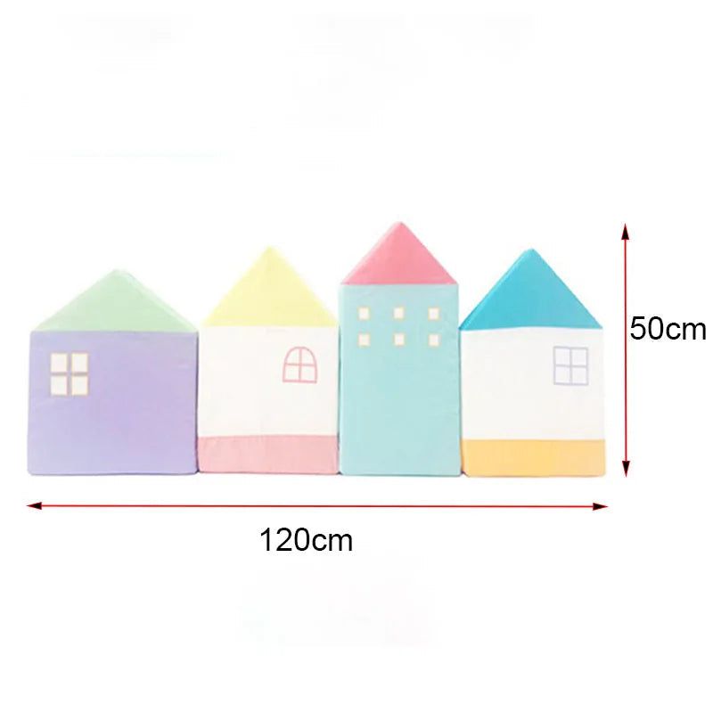 Pastel Houses Theme Baby Crib Bumper - Soft Nursery Bedding for Safe & Comfortable Sleep | Perfect for Newborns, Infants & Toddlers | Nursery Decor & Room Essentials
