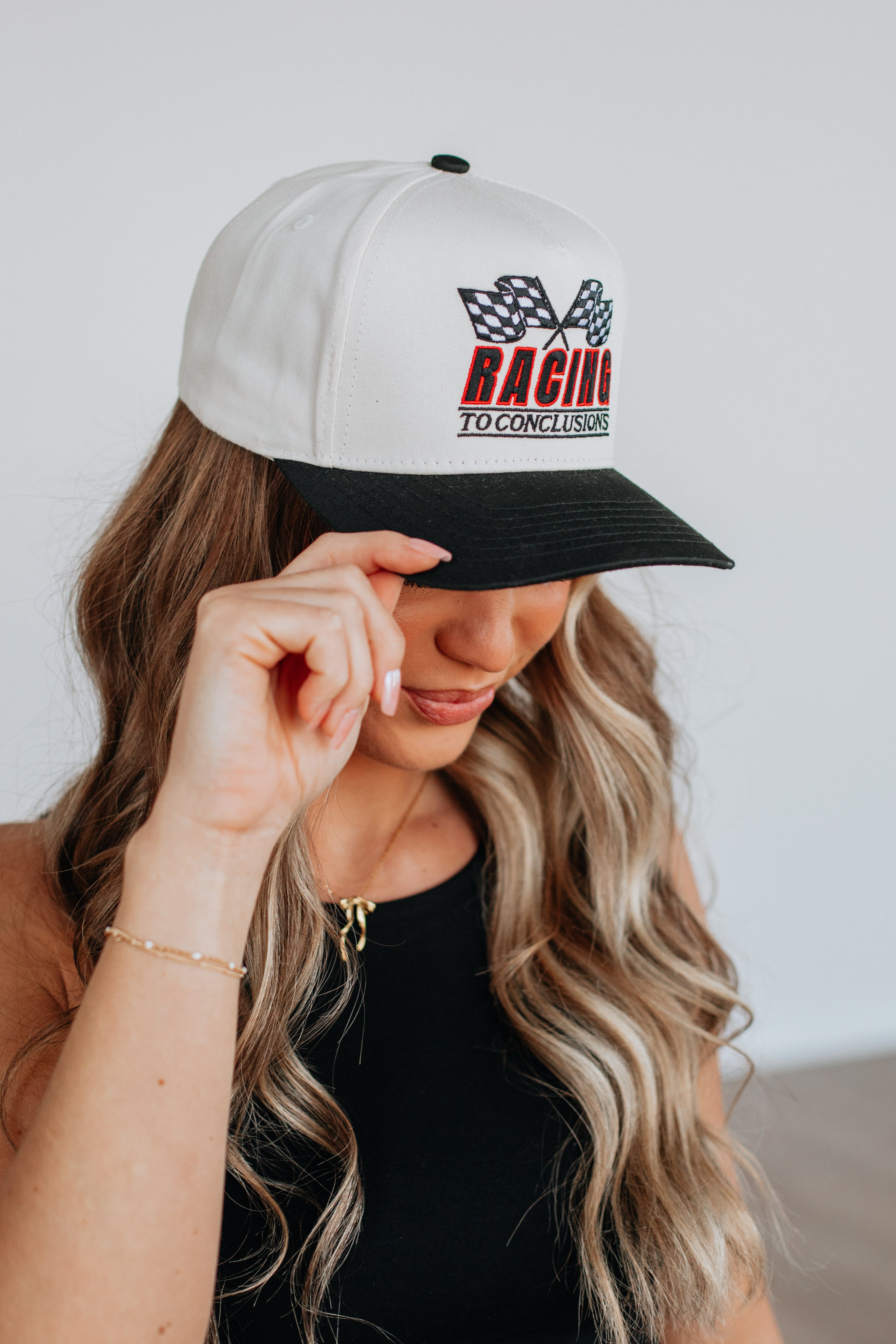 Racing To Conclusions Trucker Hat - Stylish Adjustable Baseball Cap for Men & Women - Perfect for Outdoor Sports, Casual Wear, and Road Trips