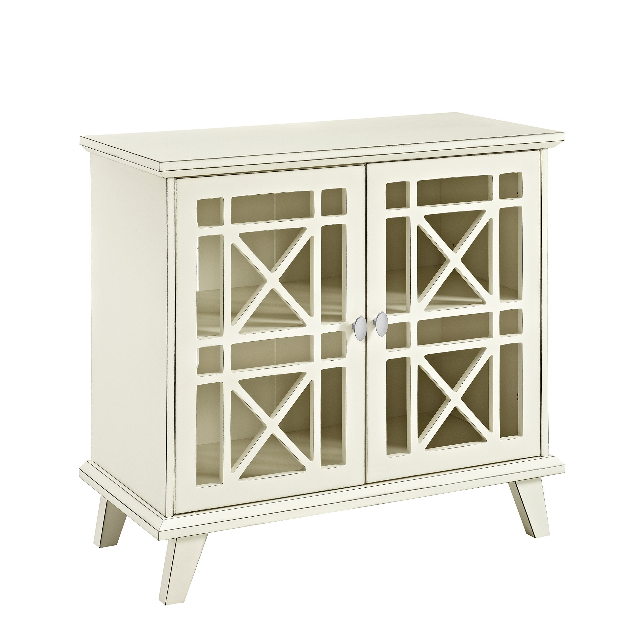 Walker Edison 32 Inch White Wood Kitchen Buffet Sideboard with Doors - Entryway, Dining Room & Living Room Storage Cabinet for Serving, Organizing & Home Decor