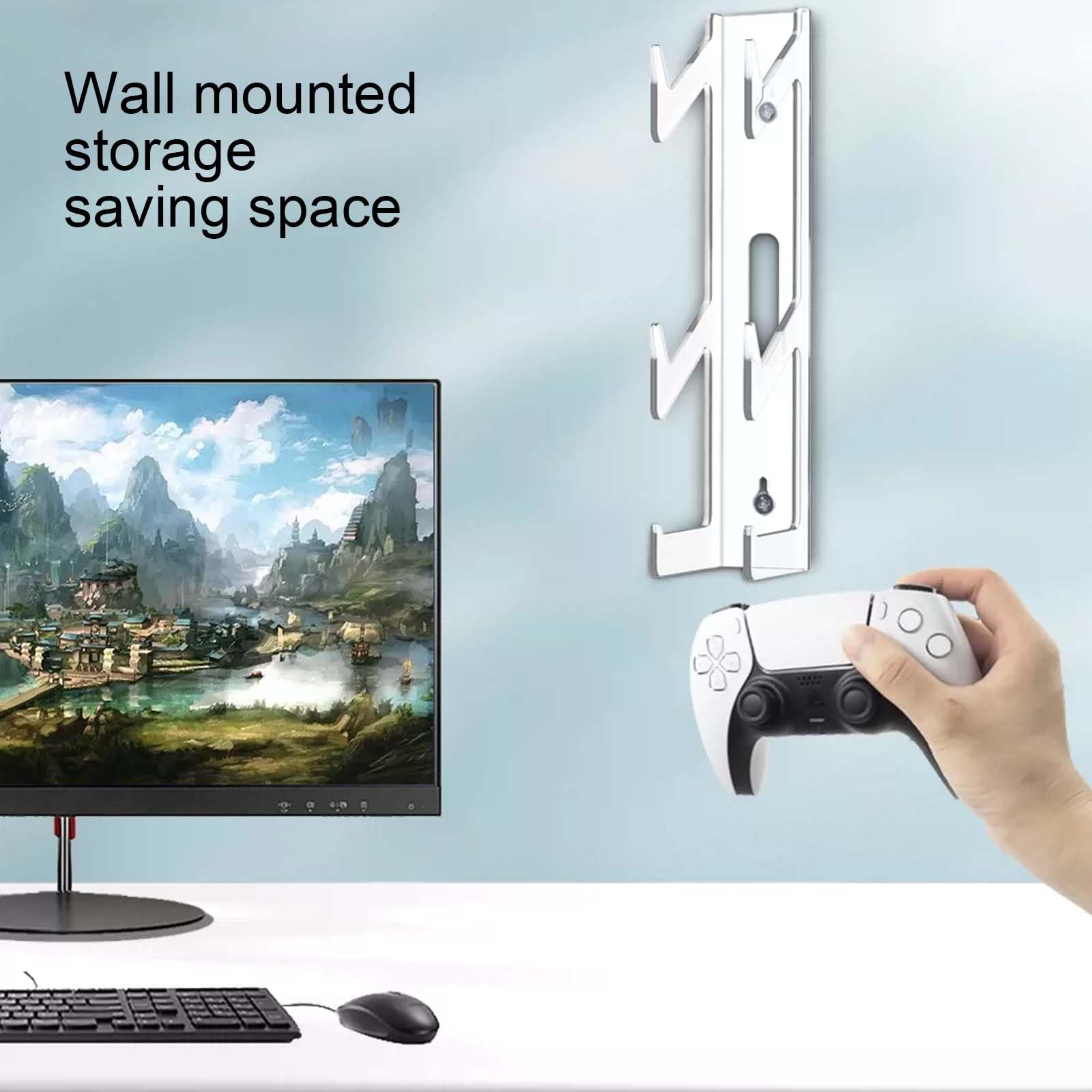 Universal 3-Layer Acrylic Headphone Stand Holder - Wall Mount Gaming Headset Display Organizer with Screws for All Headphones | Perfect for Gaming Setup, Office & Home Organization