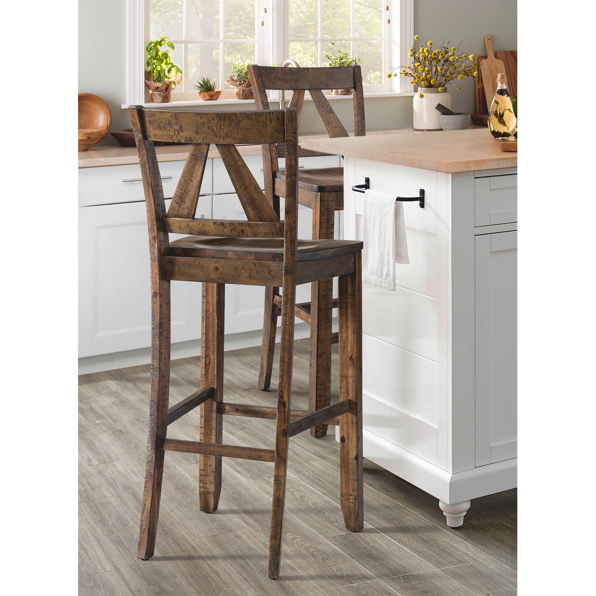 Finn Bar Stool - Modern Wooden Counter Height Stool with Backrest for Kitchen Island, Breakfast Bar & Home Decor | Comfortable & Stylish Seating Solution