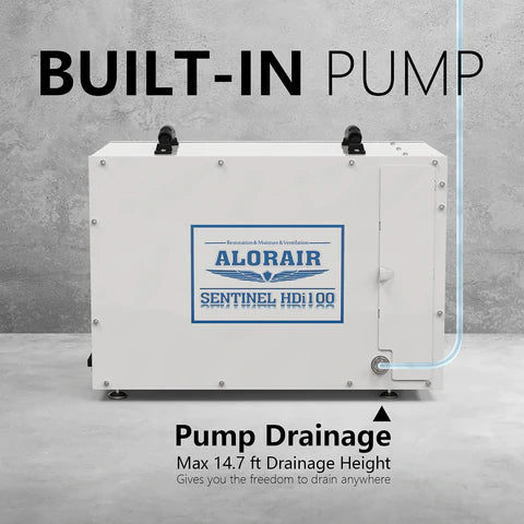 AlorAir Sentinel HDi100 Whole Home Dehumidifier - Powerful 100 Pint Capacity for Basements, Large Rooms & High Humidity Areas - Energy Efficient Moisture Control Solution