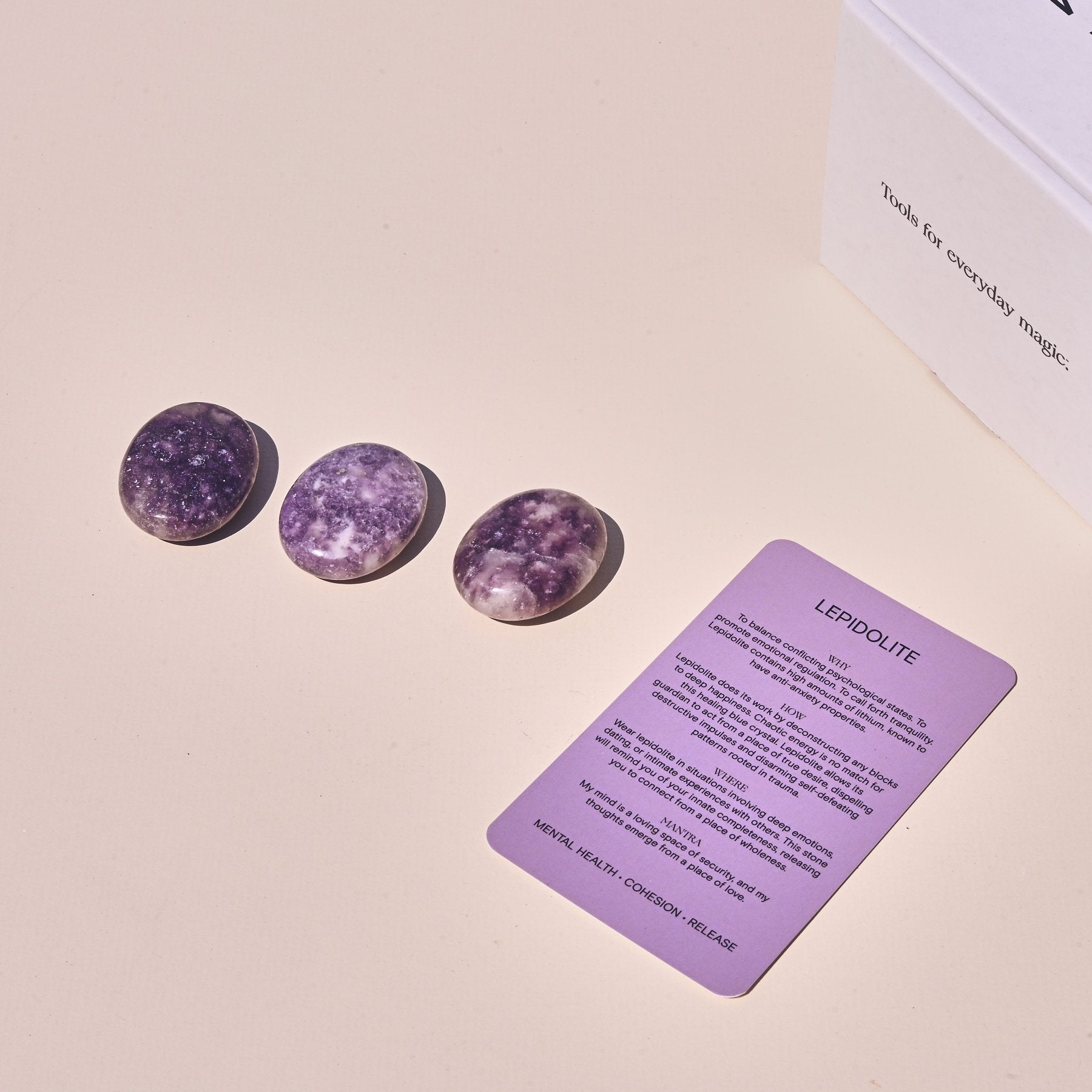 Natural Lepidolite Palm Stone - Healing Crystal for Stress Relief & Anxiety - Perfect for Meditation, Reiki & Energy Balancing - Ideal for Home, Office & Spiritual Practices