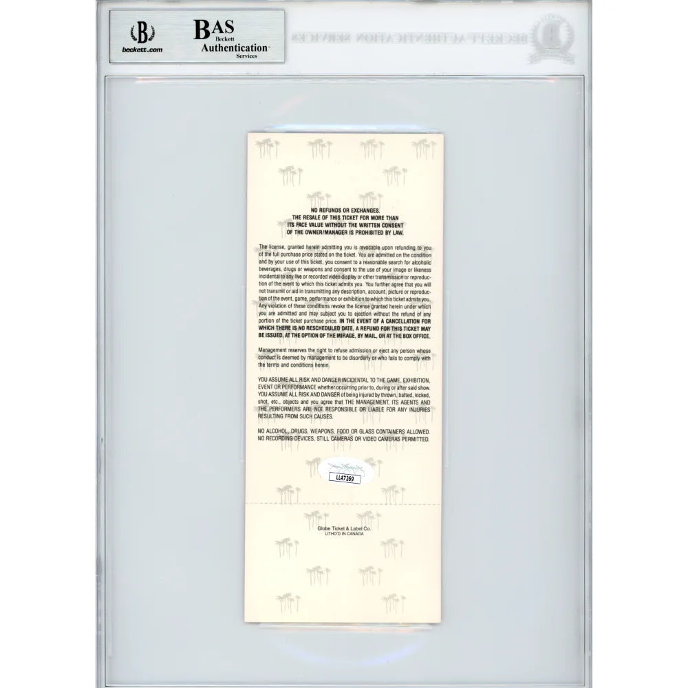 Authentic Mike Tyson Signed Fight Ticket vs Donovan Ruddock 6/28/1991 with COA BAS Autograph - Rare Boxing Memorabilia for Collectors & Sports Fans
