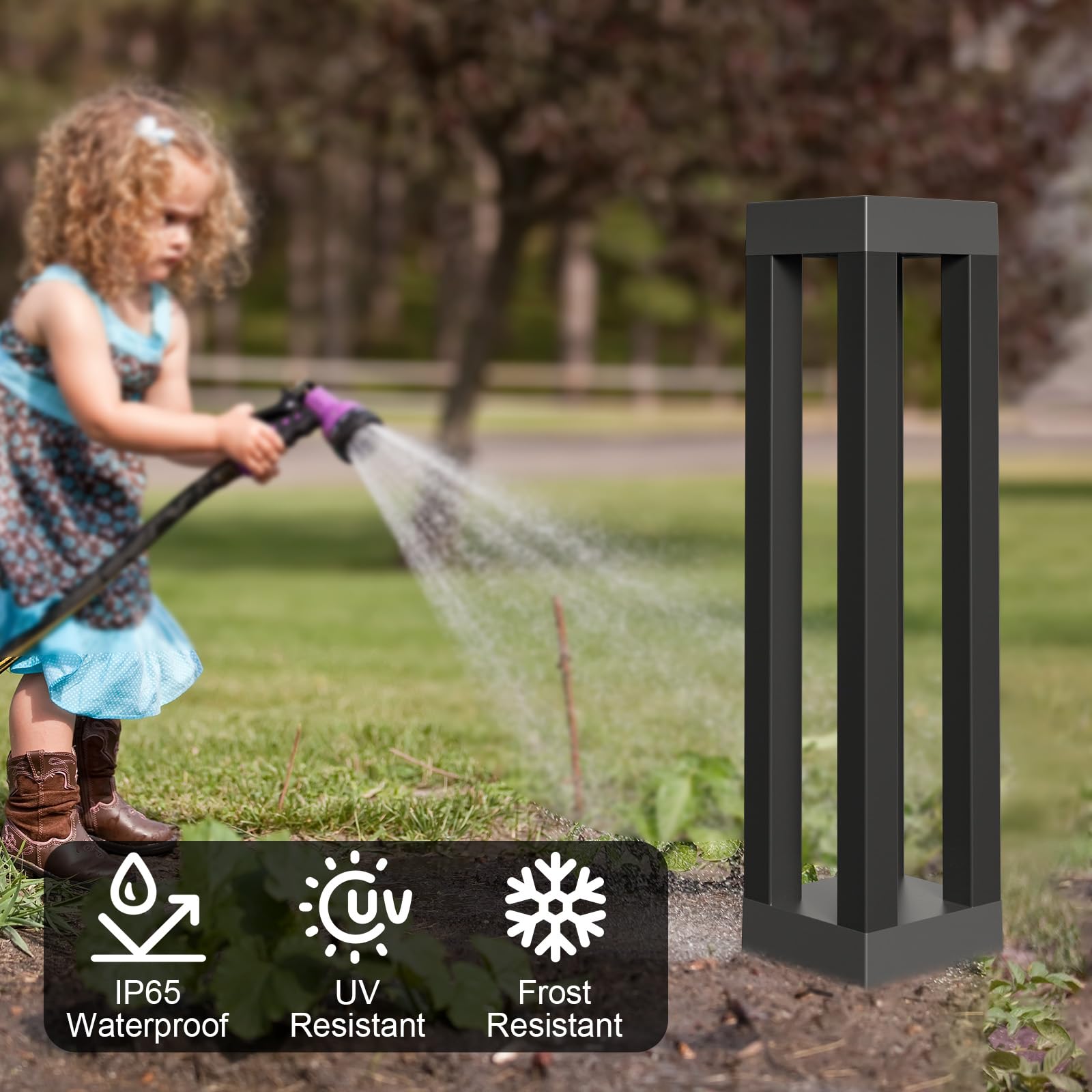 Solar Powered Outdoor Floor Lamp - Waterproof Stainless Steel Solar Street Light for Garden, Yard, Pathway & Porch | Energy-Efficient Deck Lighting for Nighttime Safety & Ambience