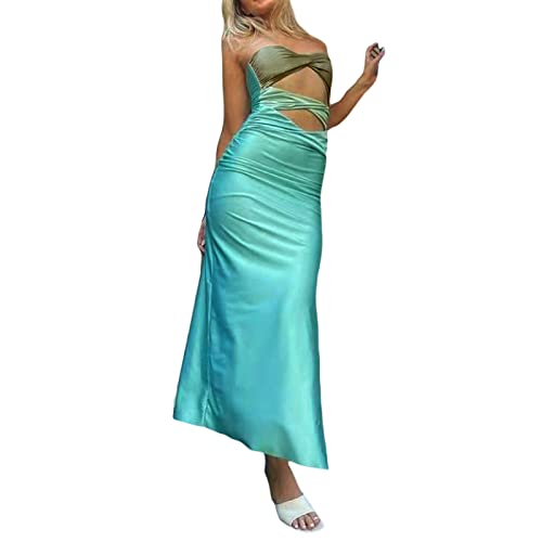 Q-blue Cutout Long Dress