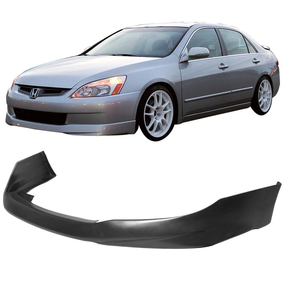 FREEMOTOR802 Front Bumper Lip Splitter for 2003-2005 Honda Accord Sedan 4-Door | HFP Style Unpainted Black PU Air Dam | Chin Spoiler & Underbody Protection | Enhances Aerodynamics & Style for Street Racing & Car Shows