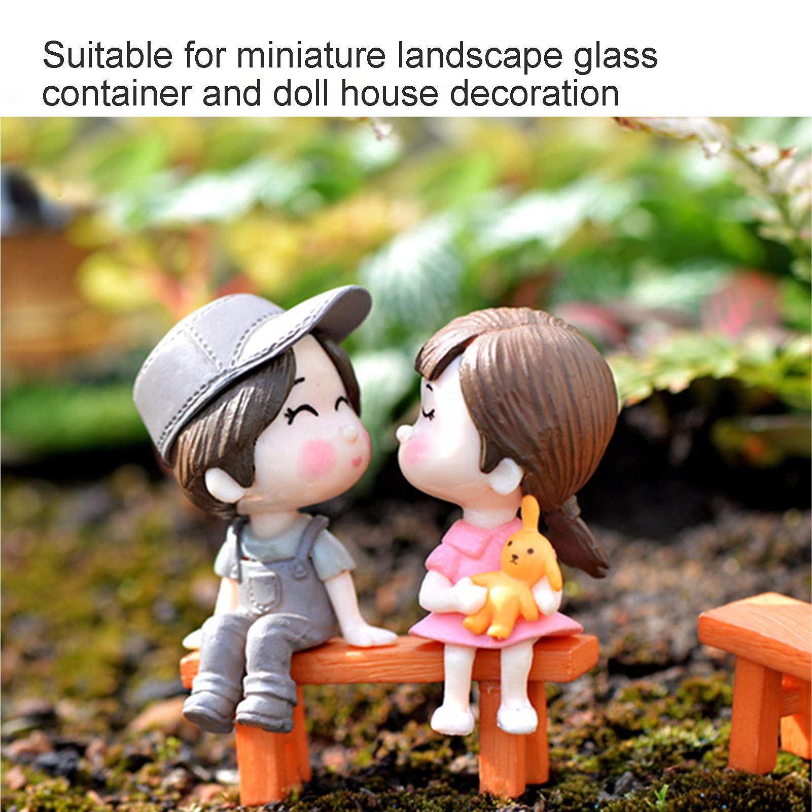 FIYO Couple Doll Ornaments - Cute Cartoon Mini Kissing Figurines for Car & Home Decor, Perfect Valentine's Day & Birthday Gifts for Couples (Men & Women) | Romantic Car Dashboard Decor & Sweet Home Accent