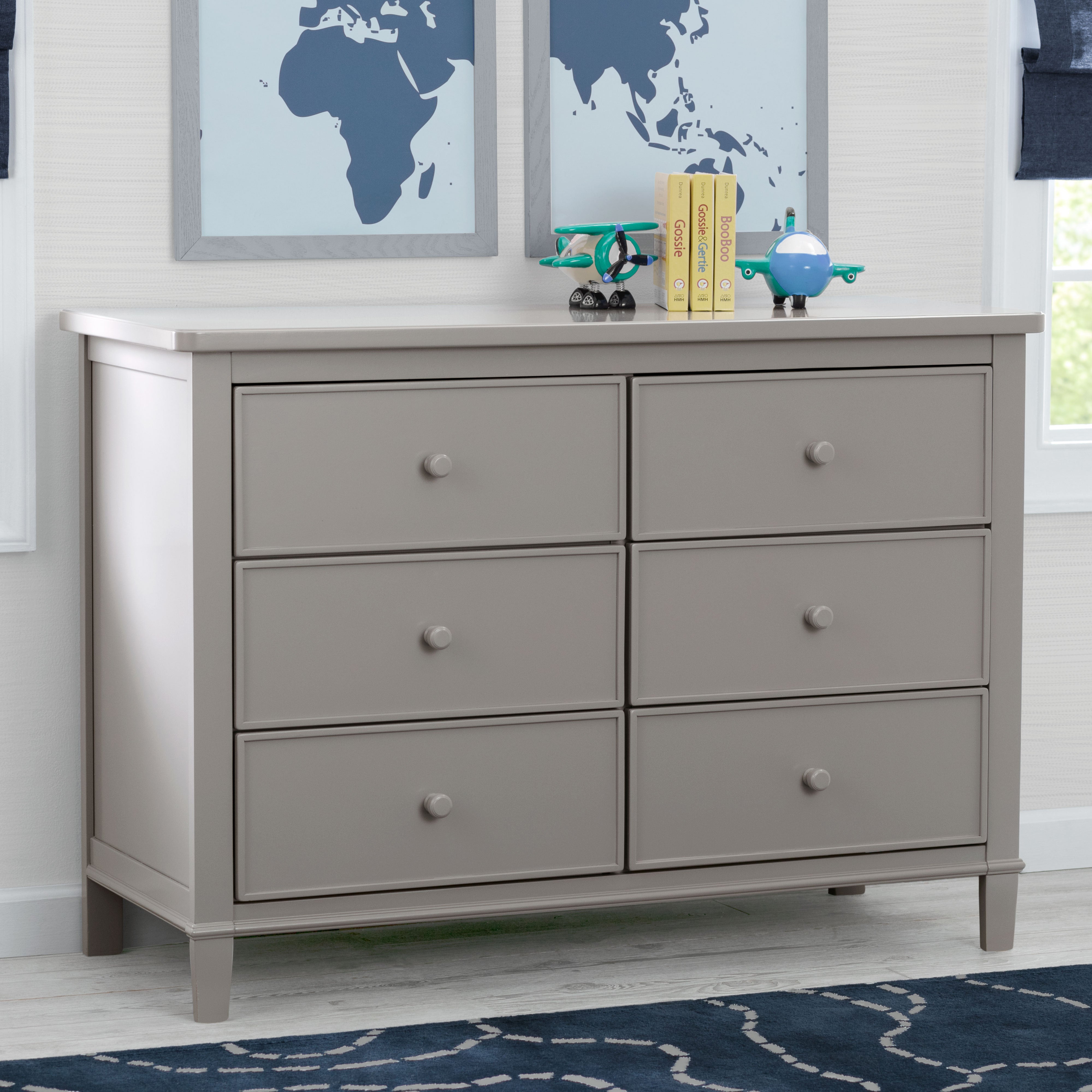 Haven 6-Drawer Dresser with Interlocking Drawers - Sturdy Wooden Chest of Drawers for Bedroom Storage & Organization - Perfect for Master Bedroom, Guest Room or Nursery Closet