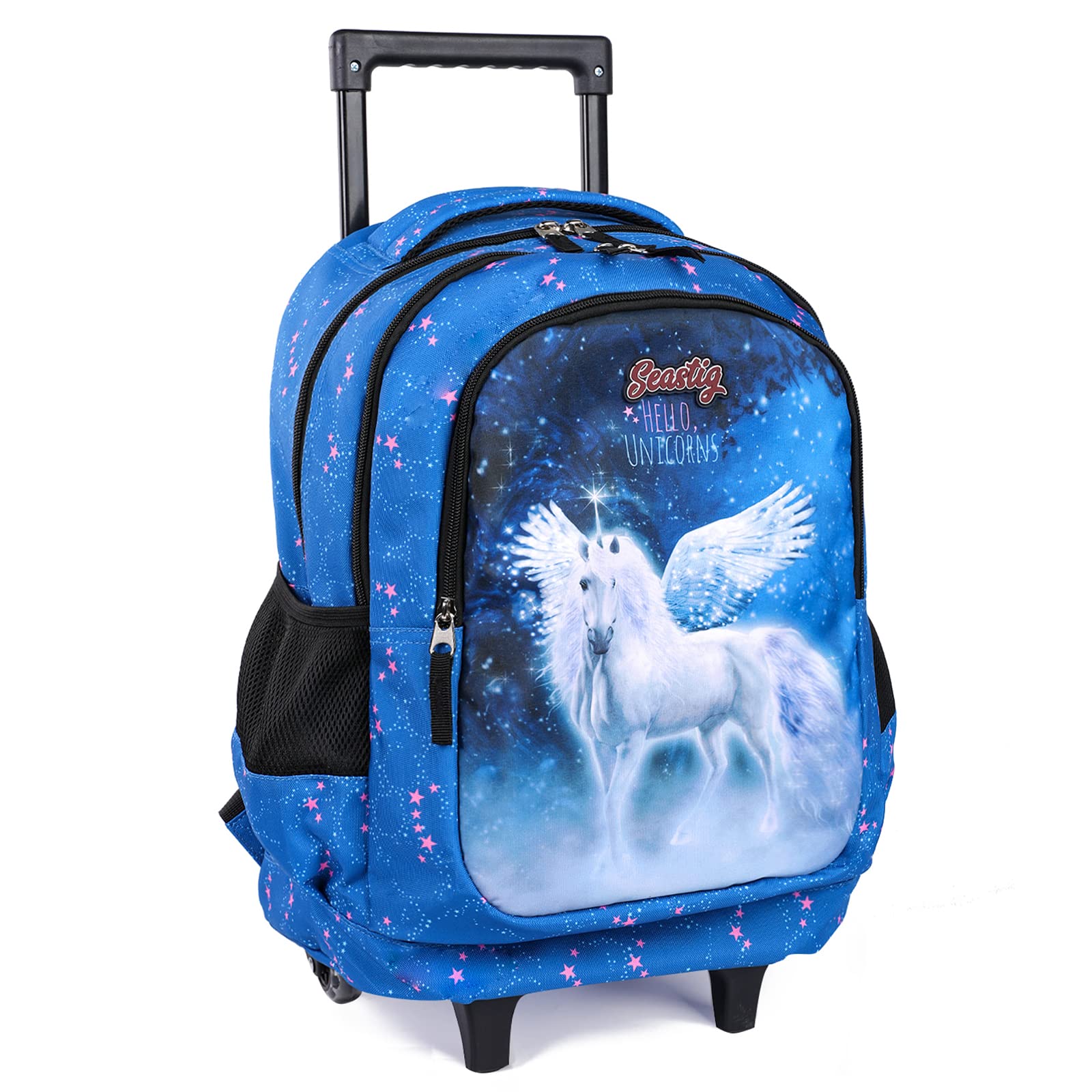 **Seastig 18in Rolling Backpack for Kids - Wheeled School Backpack with Double Handle, Durable & Lightweight - Perfect for School, Travel, and Daily Commute**