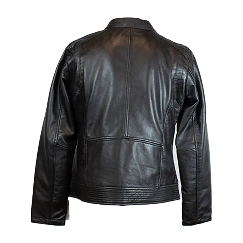 BOL Women's Waxed Sheep Leather Jacket - Vintage Biker Style, Warm & Durable, Perfect for Motorcycle Riding, Casual Outfits & Fall/Winter Fashion