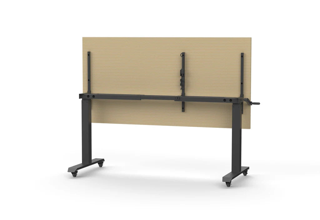 Everest Crank Flip Top Table - Adjustable Height Folding Table for Home, Office & Outdoor Use - Perfect for Dining, Work & Camping