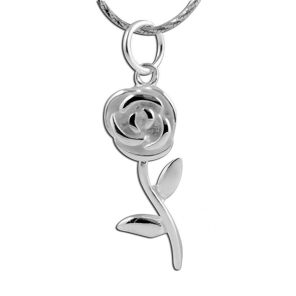 BestPysanky Rose Sterling Silver Pendant Necklace - Elegant 925 Silver Jewelry Gift for Women - Perfect for Valentine's Day, Anniversary & Special Occasions