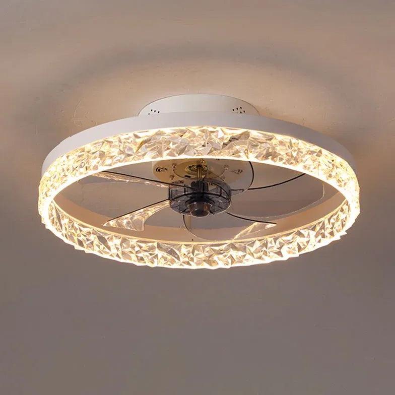 Modern Ring Light Ceiling Fan with LED Lighting - Perfect for Living Room, Bedroom, and Home Office