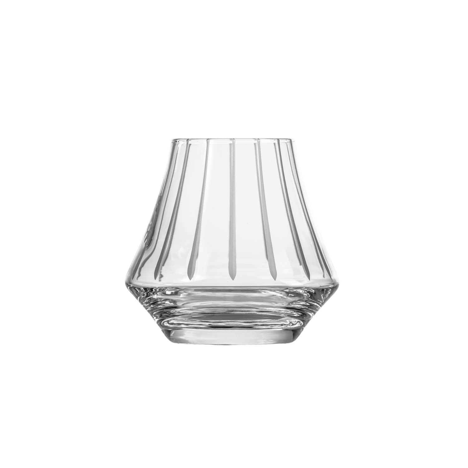 Premium Rolf Glass Modern Whiskey Tasting Glasses Set of 4 - 9.8 oz Lead-Free Crystal Clear Whiskey Tumblers with Diamond-Wheel Etching - Handcrafted in USA - Perfect for Bourbon, Scotch & Whiskey Tasting at Home Bars or Gift Giving