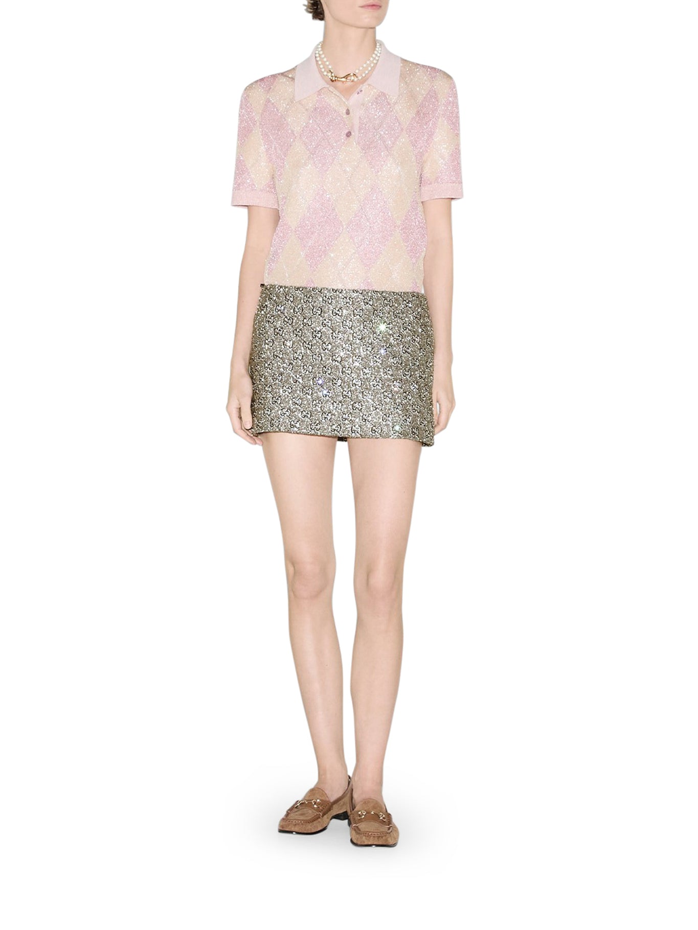 Embroidered Mini Skirt in Wool Tweed GG - Women's Fashion Skirt for Casual Wear, Office & Party Outfits