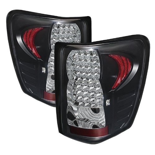 Jdragon LED Tail Lights Compatible with Jeep Grand Cherokee 1999-2004 - Black Rear Left & Right Brake Light Set | Upgrade Your Off-Road Vehicle Lighting for Night Driving & Adventure