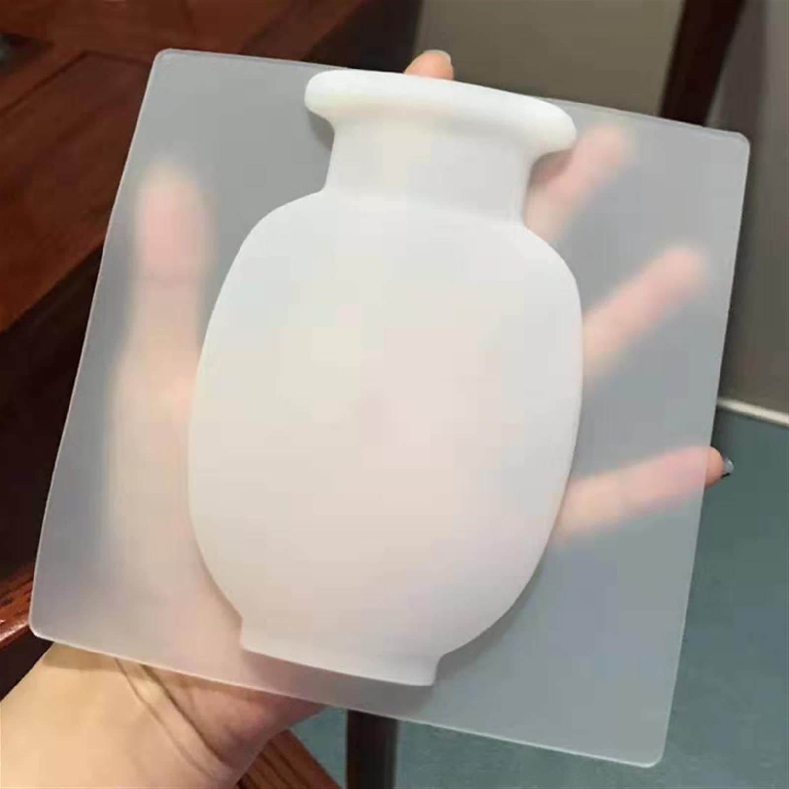 Modern Decorative Flower Planter - White Silicone Sticky Wall Magic Plant Vase for Indoor/Outdoor Decor | Handmade Soft Bottle Container with Leaves Design | Perfect for Home, Office, Garden & Wedding Decorations