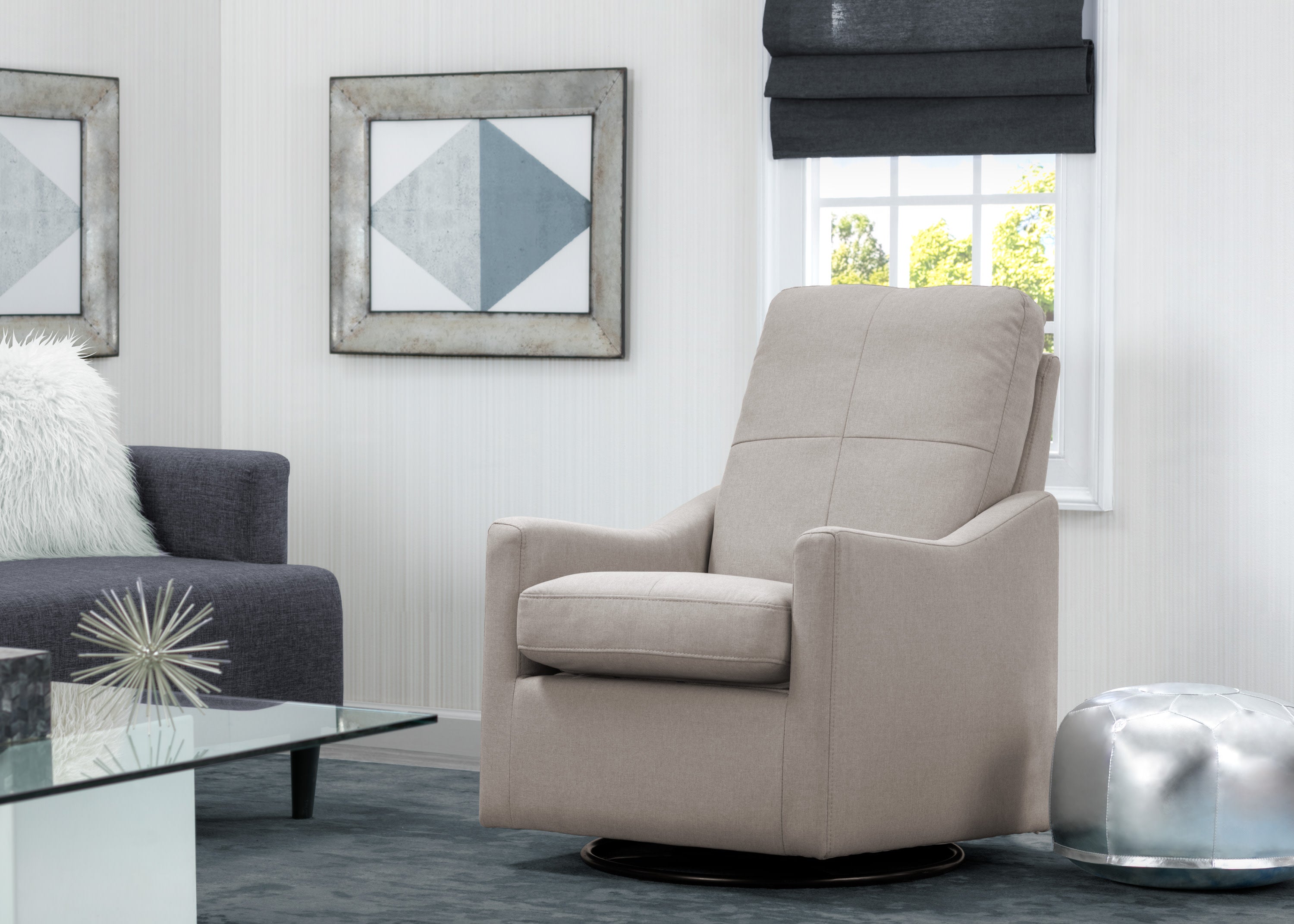 Kenwood Nursery Glider Swivel Rocker Chair - Comfortable Baby Rocking Chair for Nursery, Breastfeeding & Relaxation - Perfect for Nurseries, Bedrooms & Living Rooms