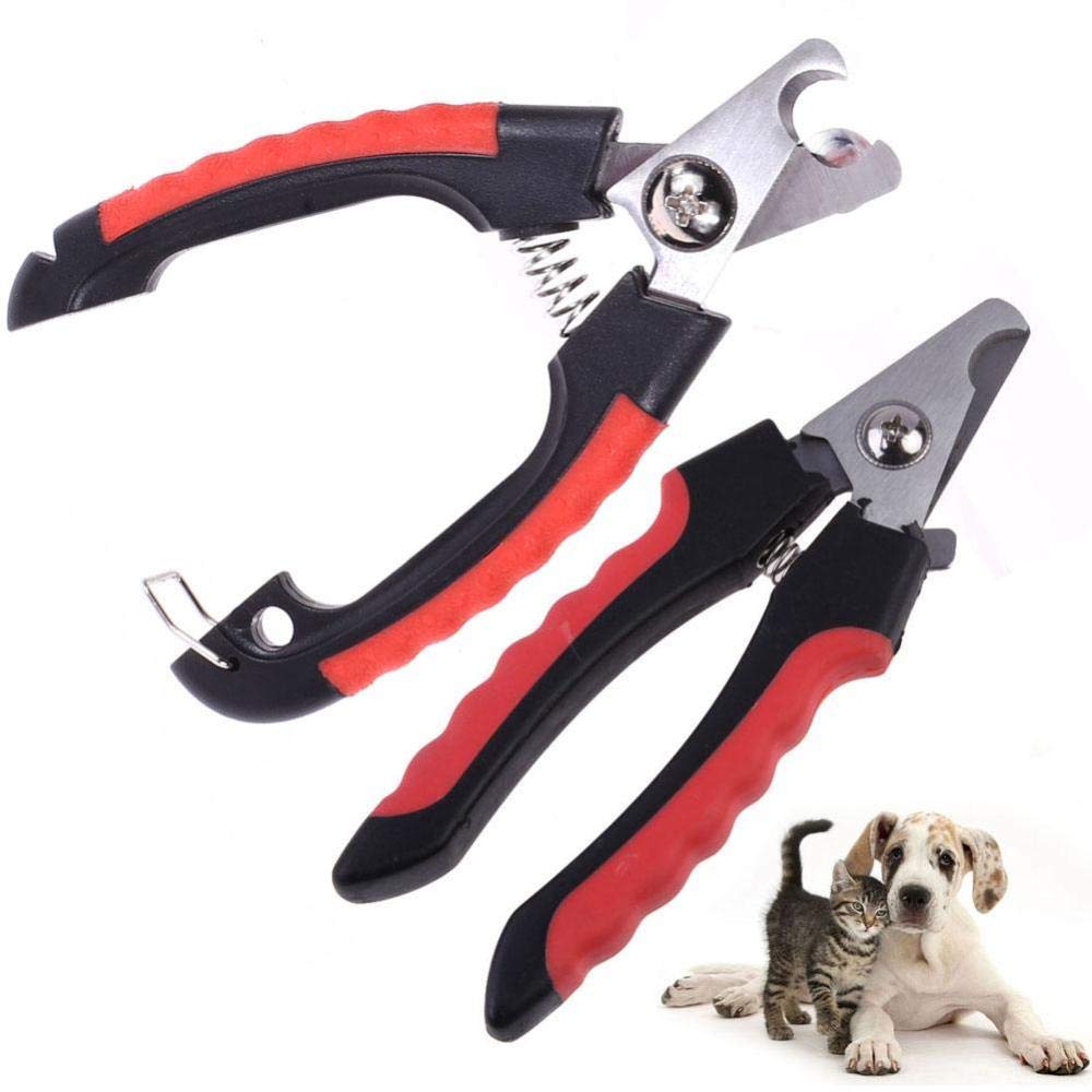 Professional Stainless Steel Pet Nail Clippers for Dogs & Cats - 2 Pack with Safety Lock | Gentle Grooming Scissors for Safe Nail Trimming | Perfect for Home Pet Care & Grooming Kits