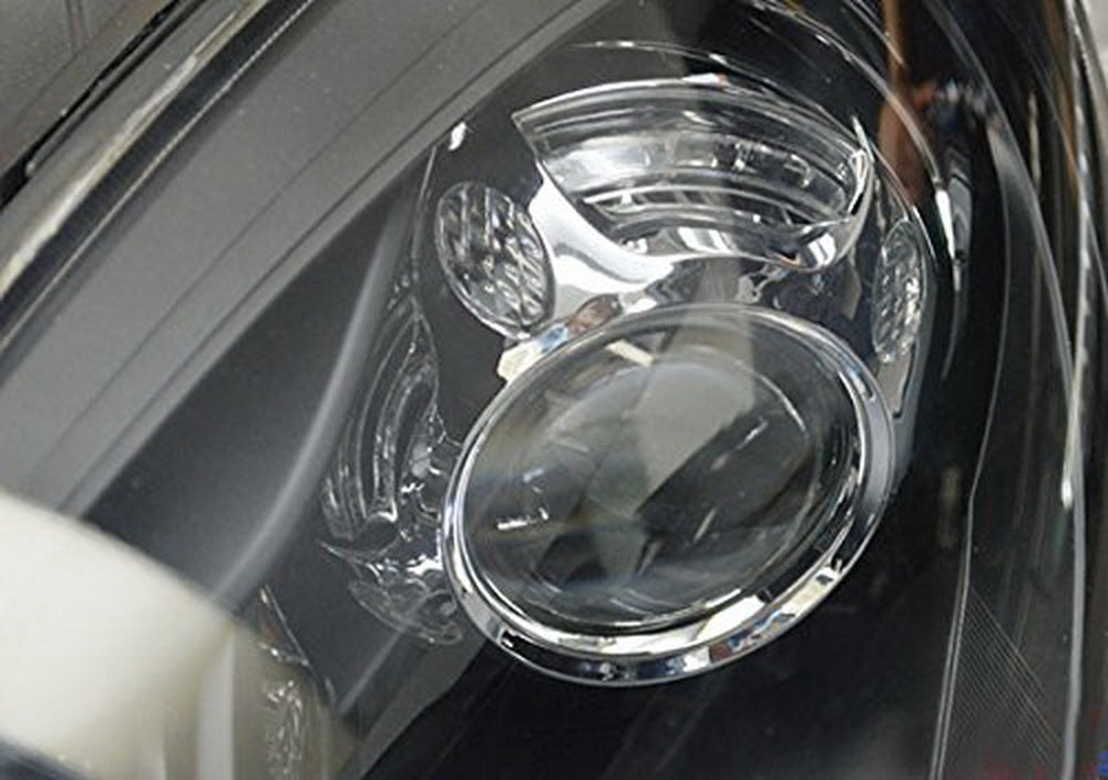 3.0 H1 Bi-Xenon Projector Lens with Porsche Style 4 LED DRL Shroud - High Performance Headlight Upgrade for Cars, Trucks & SUVs - Perfect for Night Driving & Custom Builds