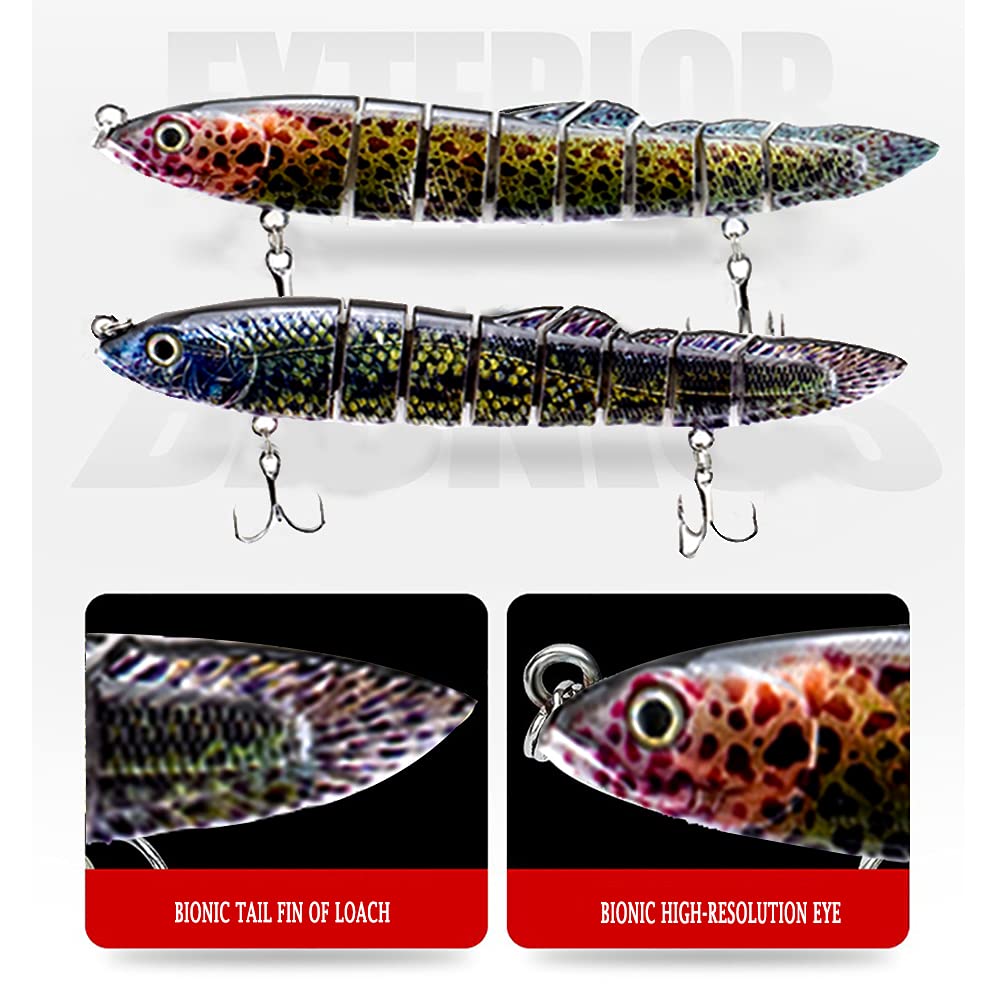 ODS Lifelike Multi-Jointed Loach Swimbait Fishing Lure with Sharp Hooks - Perfect for Freshwater & Saltwater Bass, Trout, and Pike Fishing