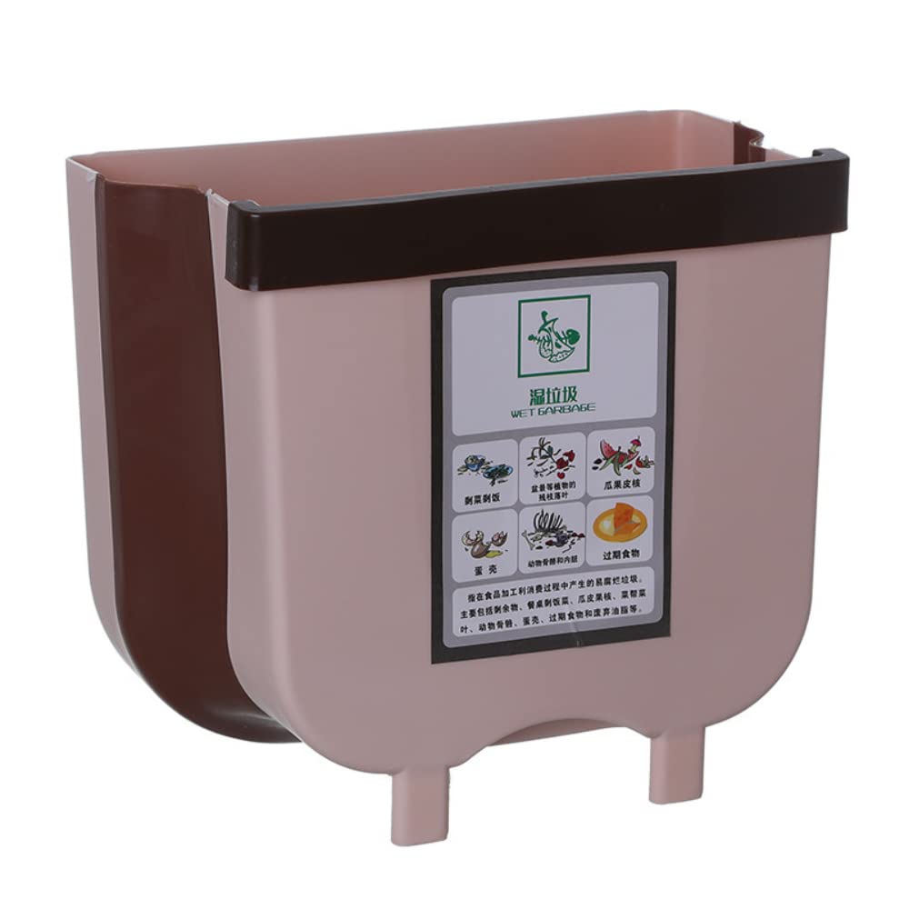 Foldable Kitchen Trash Can - Wall Mounted Hanging Garbage Bin for Cabinet Door, Car Litter Container & Household Storage (Coffee Color) - Perfect for Small Spaces, RVs, Office & Kitchen Organization