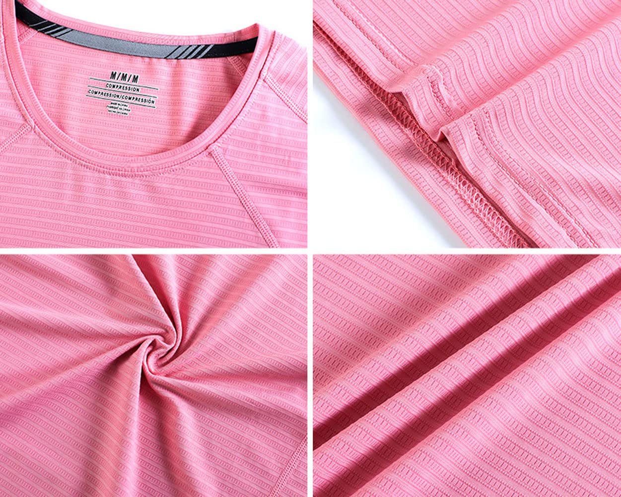 BIKMAN Men's Athletic Performance T-Shirt - Classic Stitched Design, Stretchable & Breathable Fabric (Large, Pink) - Perfect for Gym Workouts, Running & Casual Wear